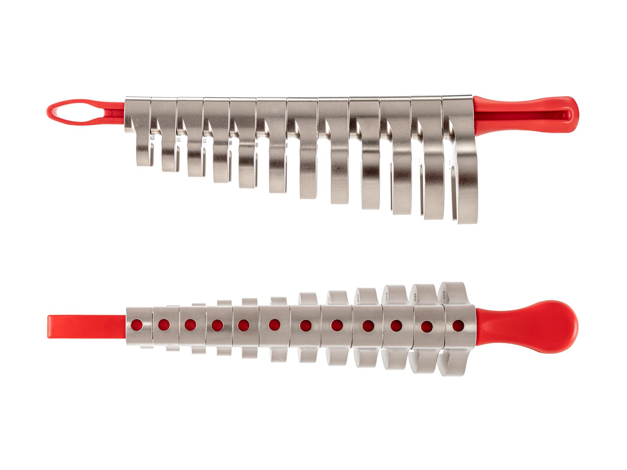 Side view of Tekton key crowfoot wrench set. Item #WCF94201