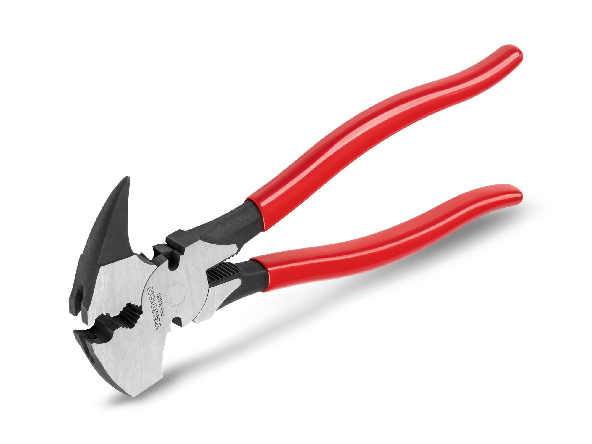 Front-right angle view of Tekton 10 1/2 inch cutting pliers. Item #PSP10010