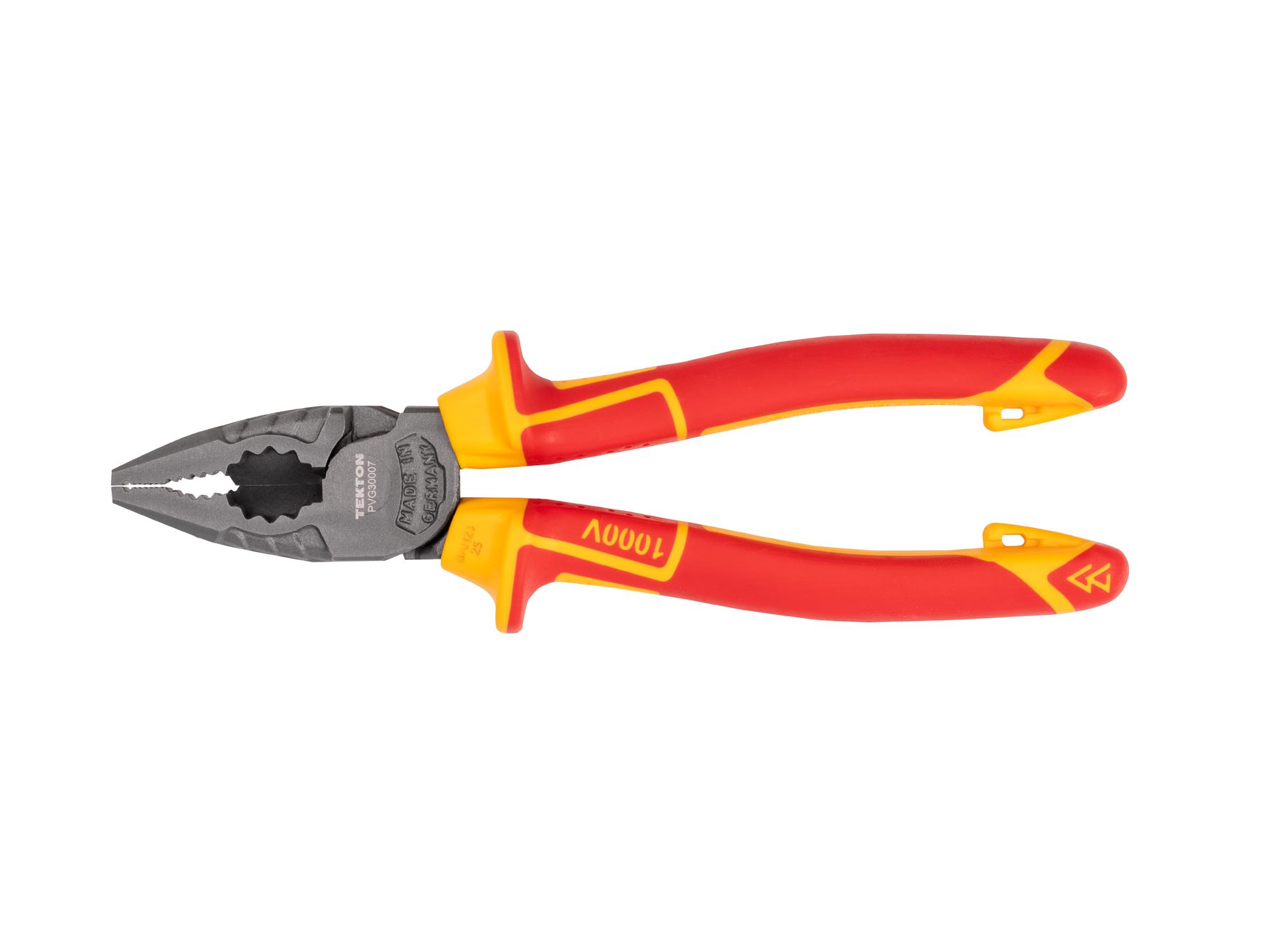 Front view of Tekton 7 inch cutting pliers. Item #PVG30007