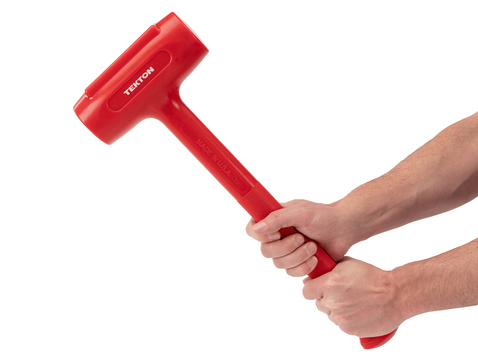 Made from a durable polyurethane jacket with a nonslip textured handle. The steel shot fill inside the head of the dead blow hammer reduces rebound. HDB70088.