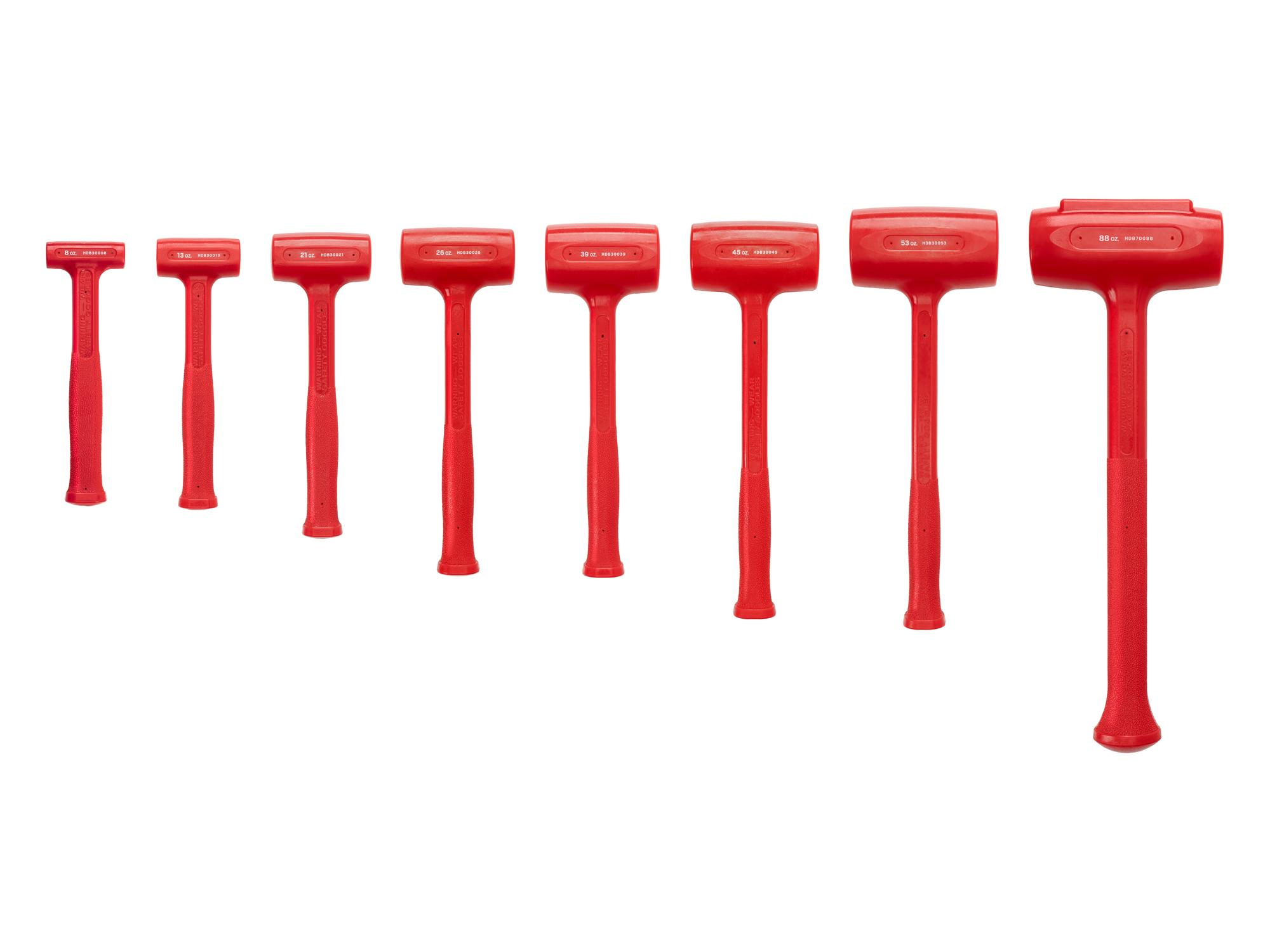 Back view of Tekton dead blow hammer set. Item #HDB93004