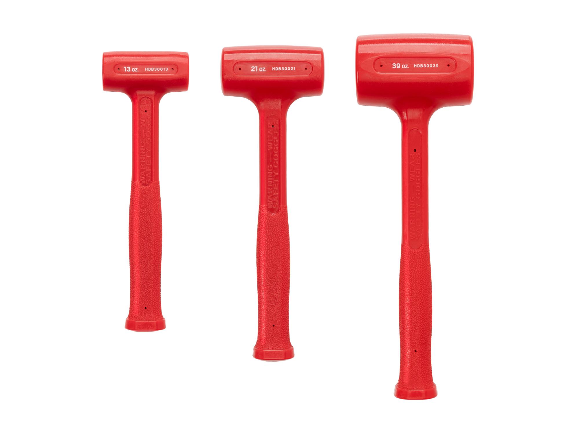 Back view of Tekton dead blow hammer set. Item #HDB93001