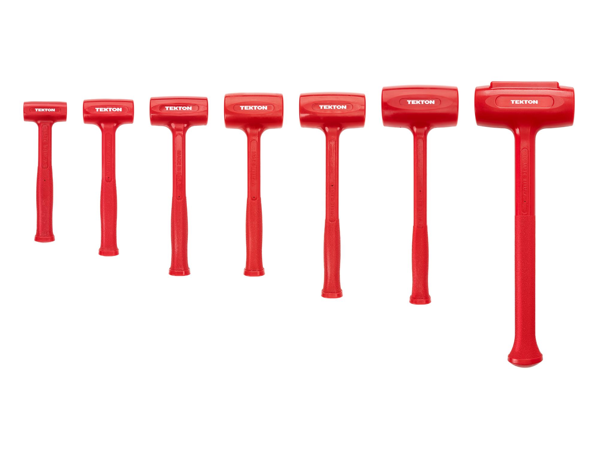 Front view of  Tekton dead blow hammer set. Item #HDB93003
