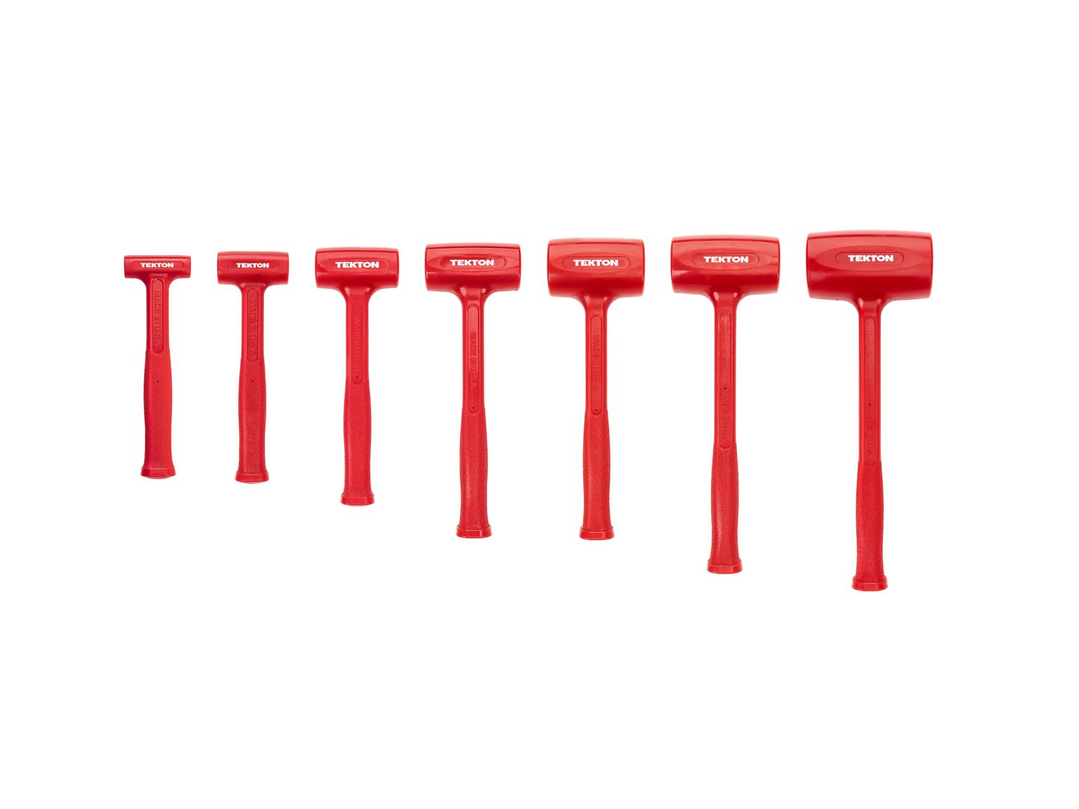 Front view of Tekton tools only dead blow hammer set. Item #HDB93005
