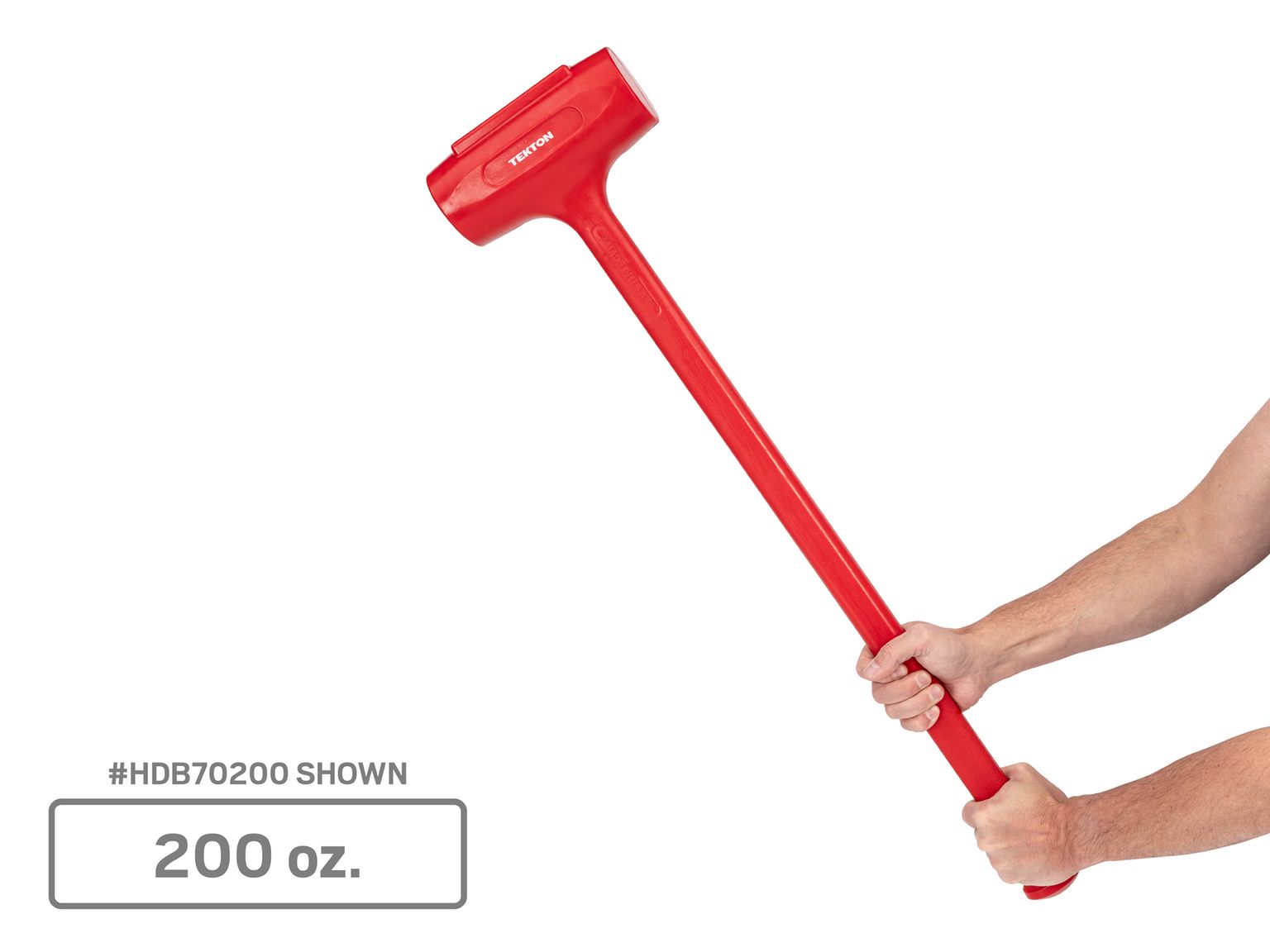 Person holding Tekton tools only dead blow hammer set. Item #HDB97002