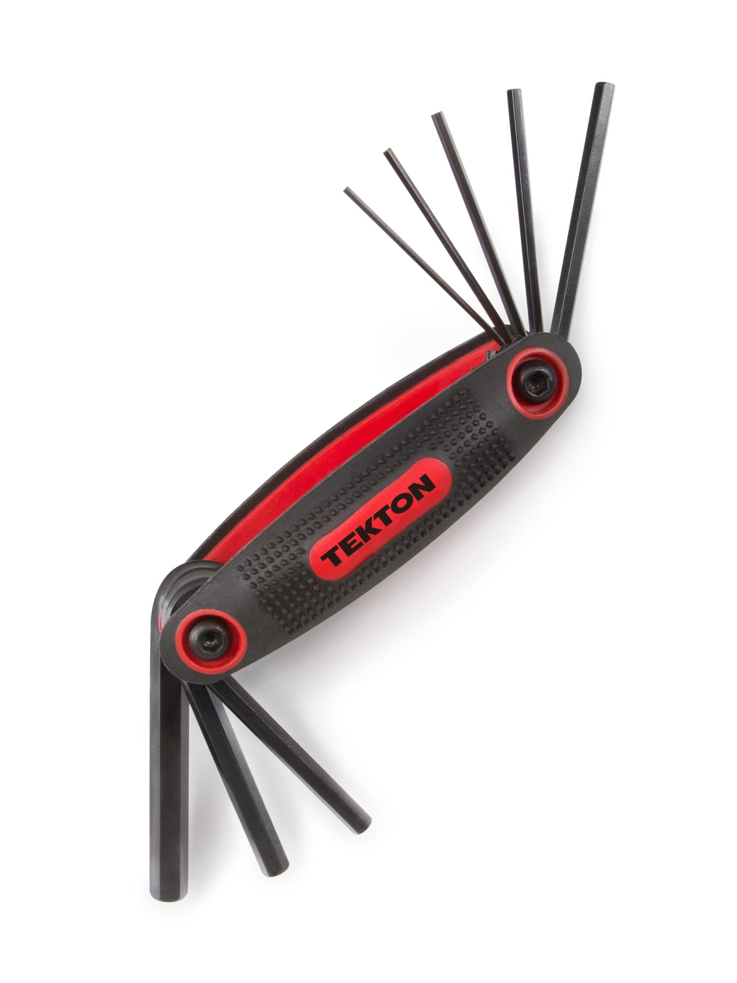 Front-right angle view of Tekton tools only folding key set. Item #25142