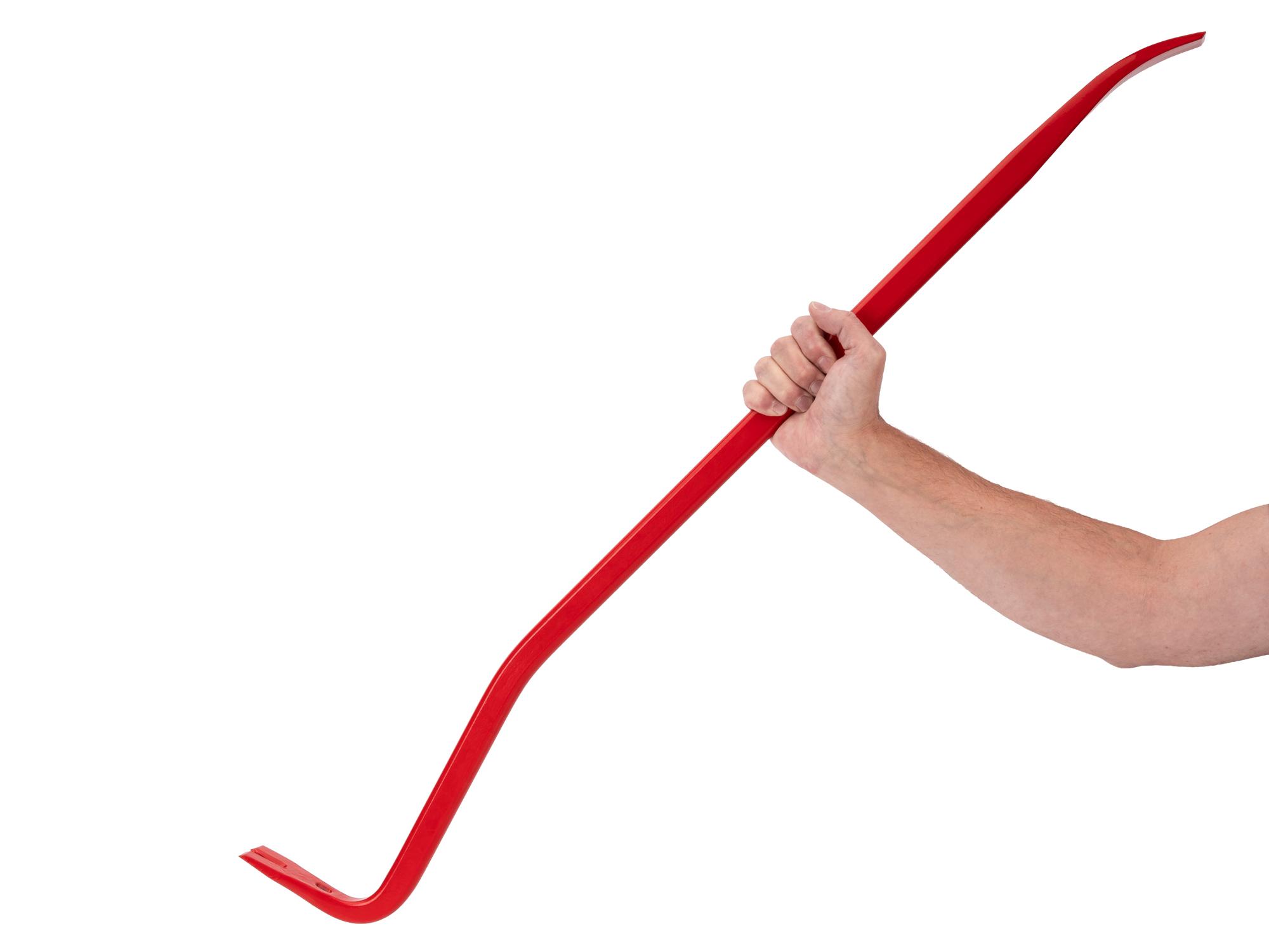 Person holding Tekton 40 inch full-size pry bar. Item #LFV37140