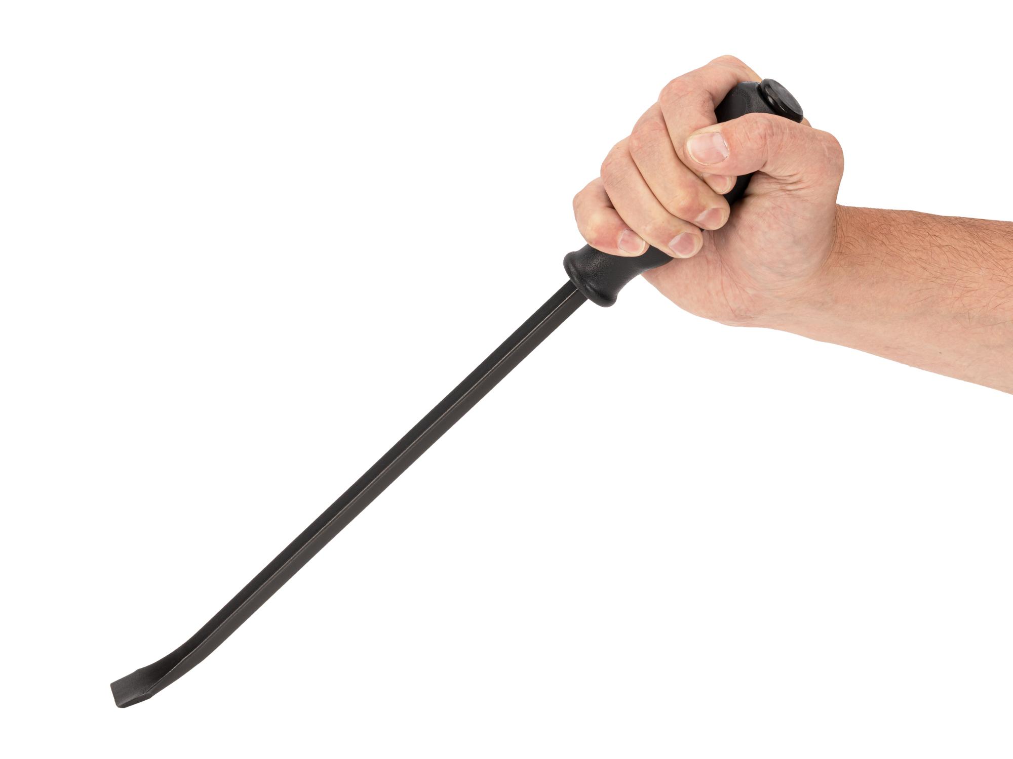 Person holding Tekton 17 inch full-size pry bar. Item #LSQ42017
