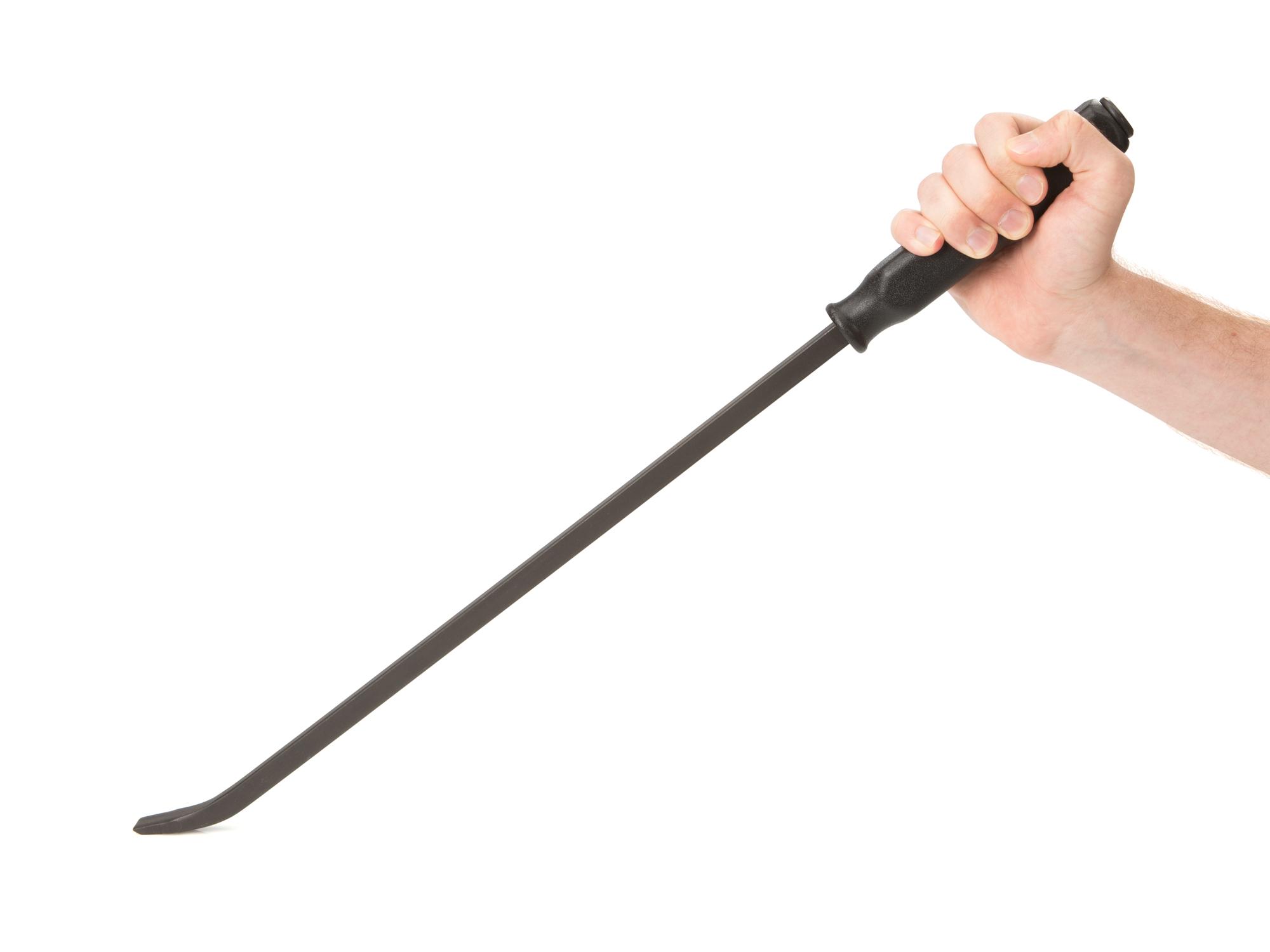 Person holding Tekton 25 inch full-size pry bar. Item #LSQ42025