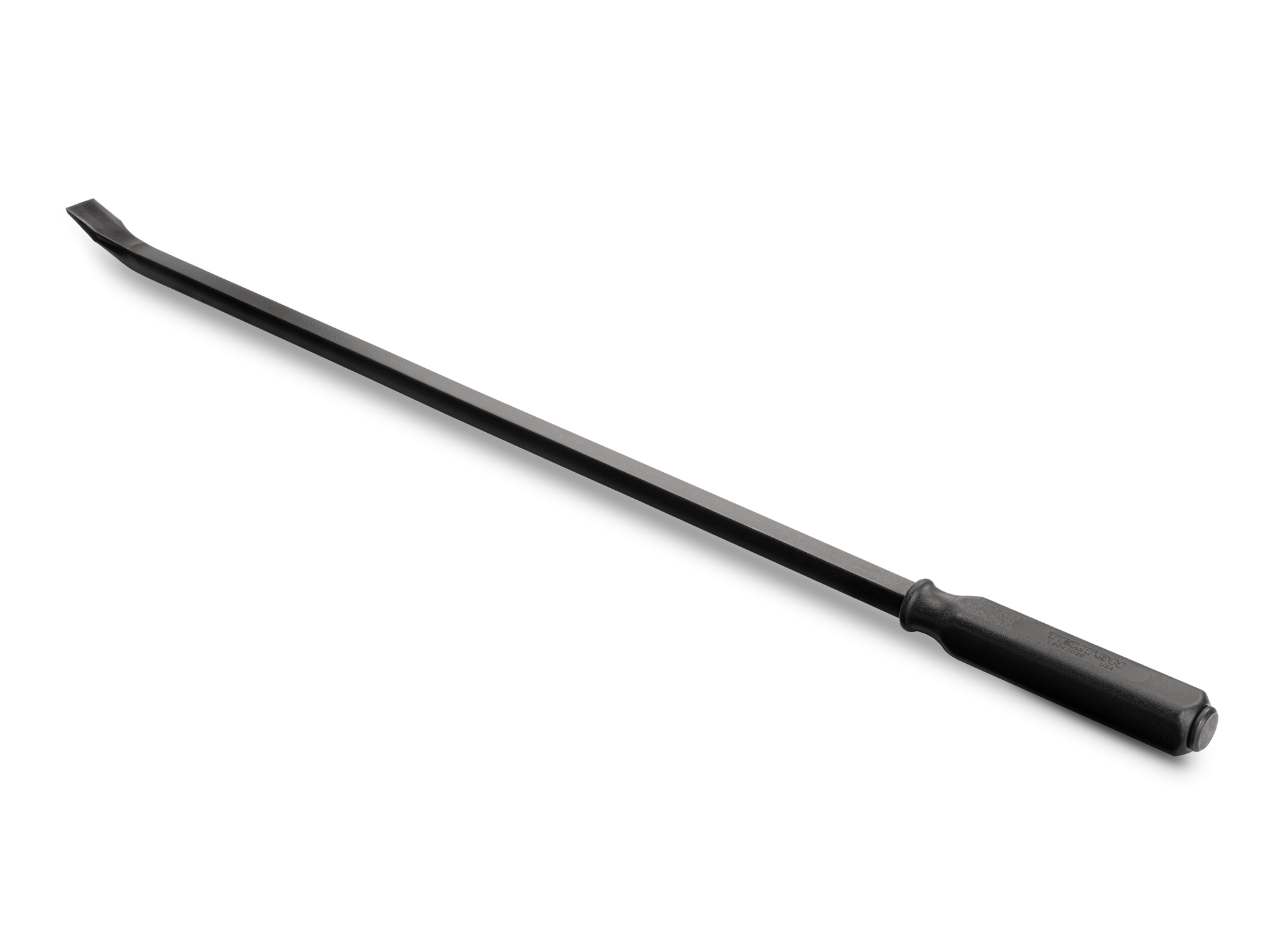 Long pry bar made in the USA with strong bar stock, steel striking cap, and a durable handle.LSQ42036.