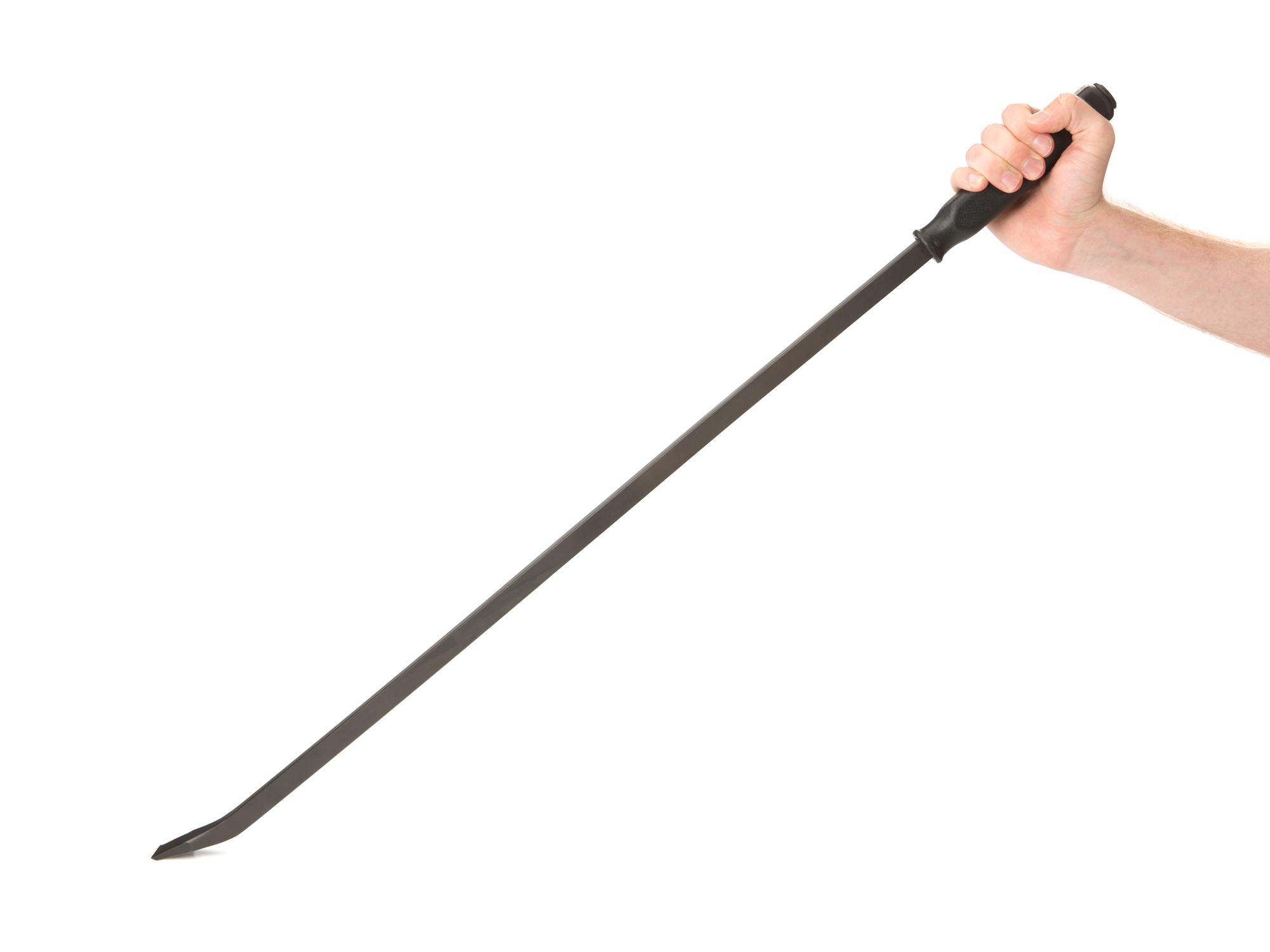 Person holding Tekton 36 inch full-size pry bar. Item #LSQ42036
