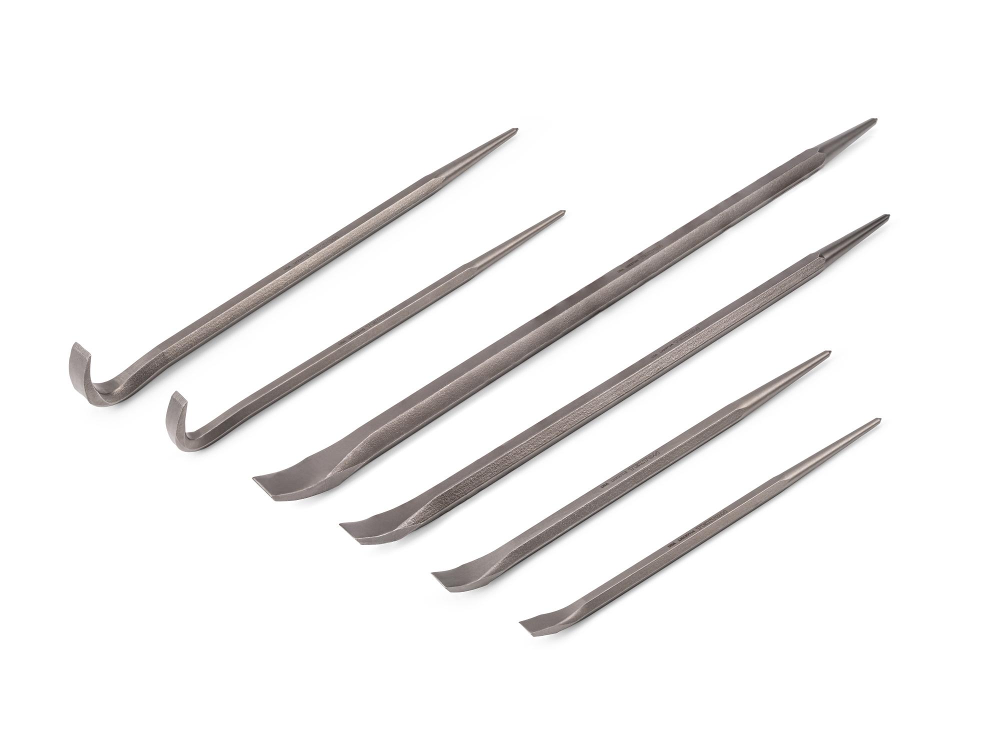 Angled End and Rolling Head Alignment Pry Bar Set (6-Piece)
