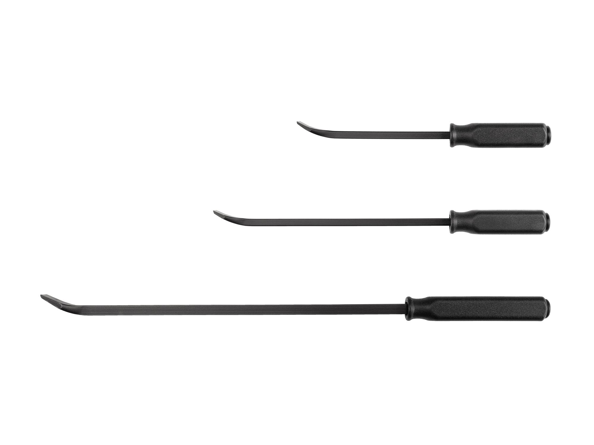 Front view of Tekton 12, 17, 25 inch full-size pry bar set. Item #LSQ42103