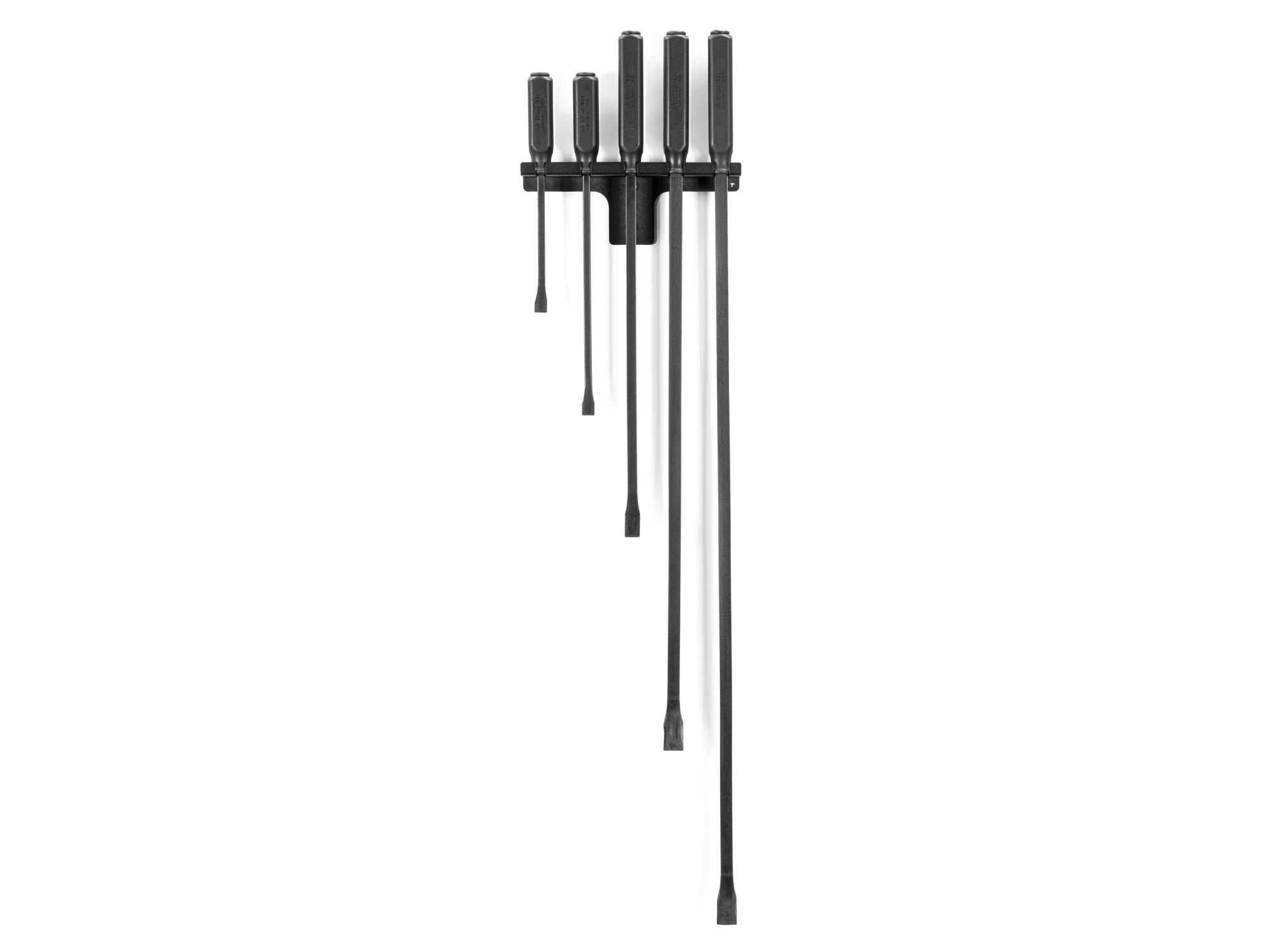 Front view of Tekton 12, 17, 25, 36, 45 inch full-size pry bar set. Item #LSQ96504