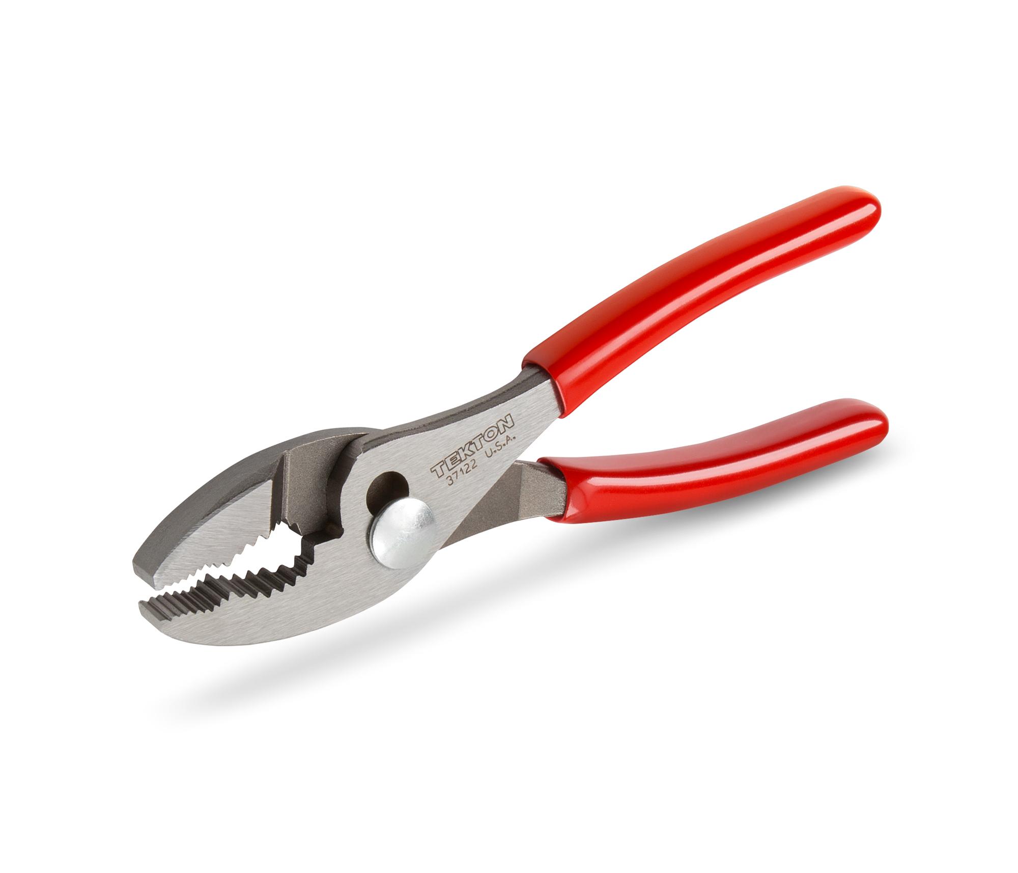 Front-right angle view of Tekton 6 1/2 inch gripping pliers. Item #37122
