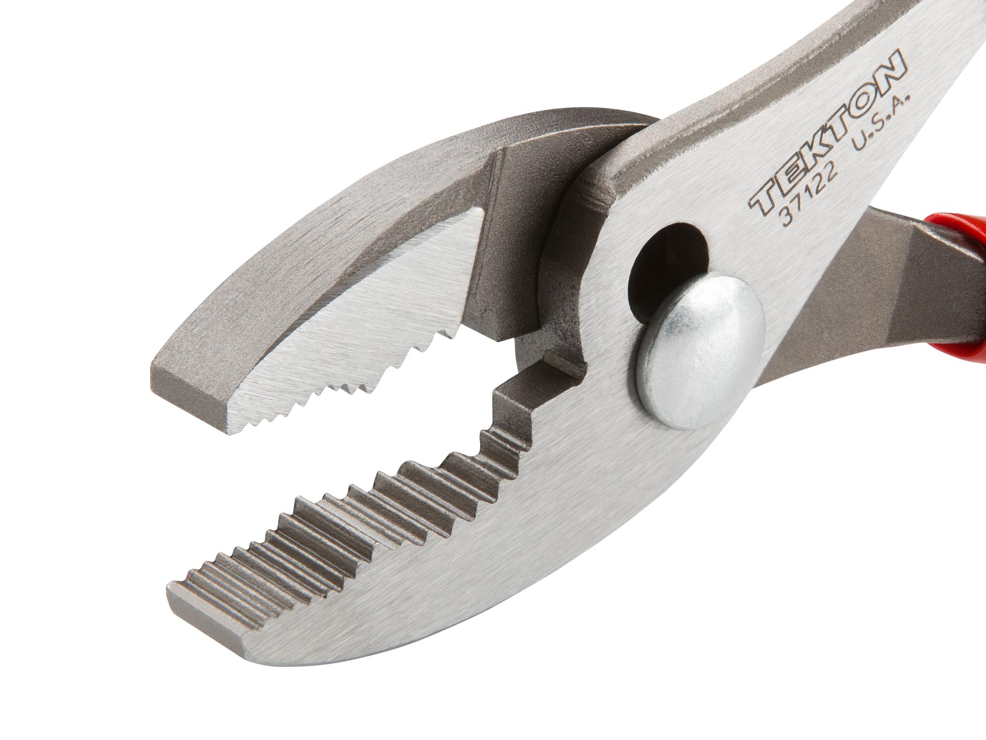 Closeup view of Tekton 6 1/2 inch gripping pliers. Item #37122