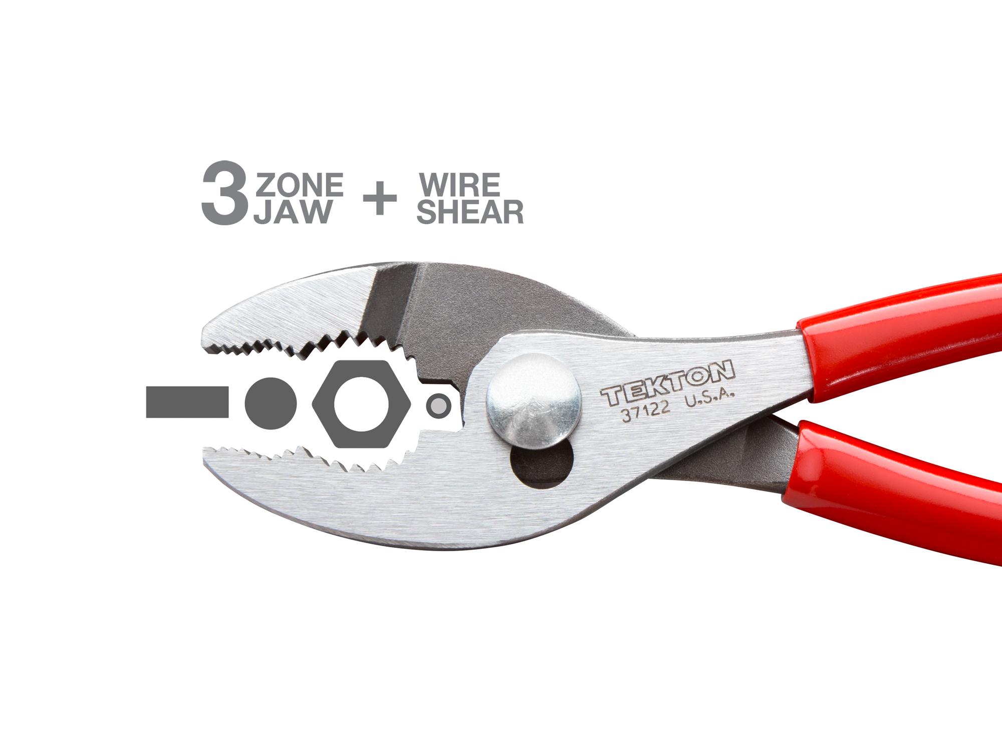 Dimensions for Tekton 6 1/2 inch gripping pliers. Item #37122
