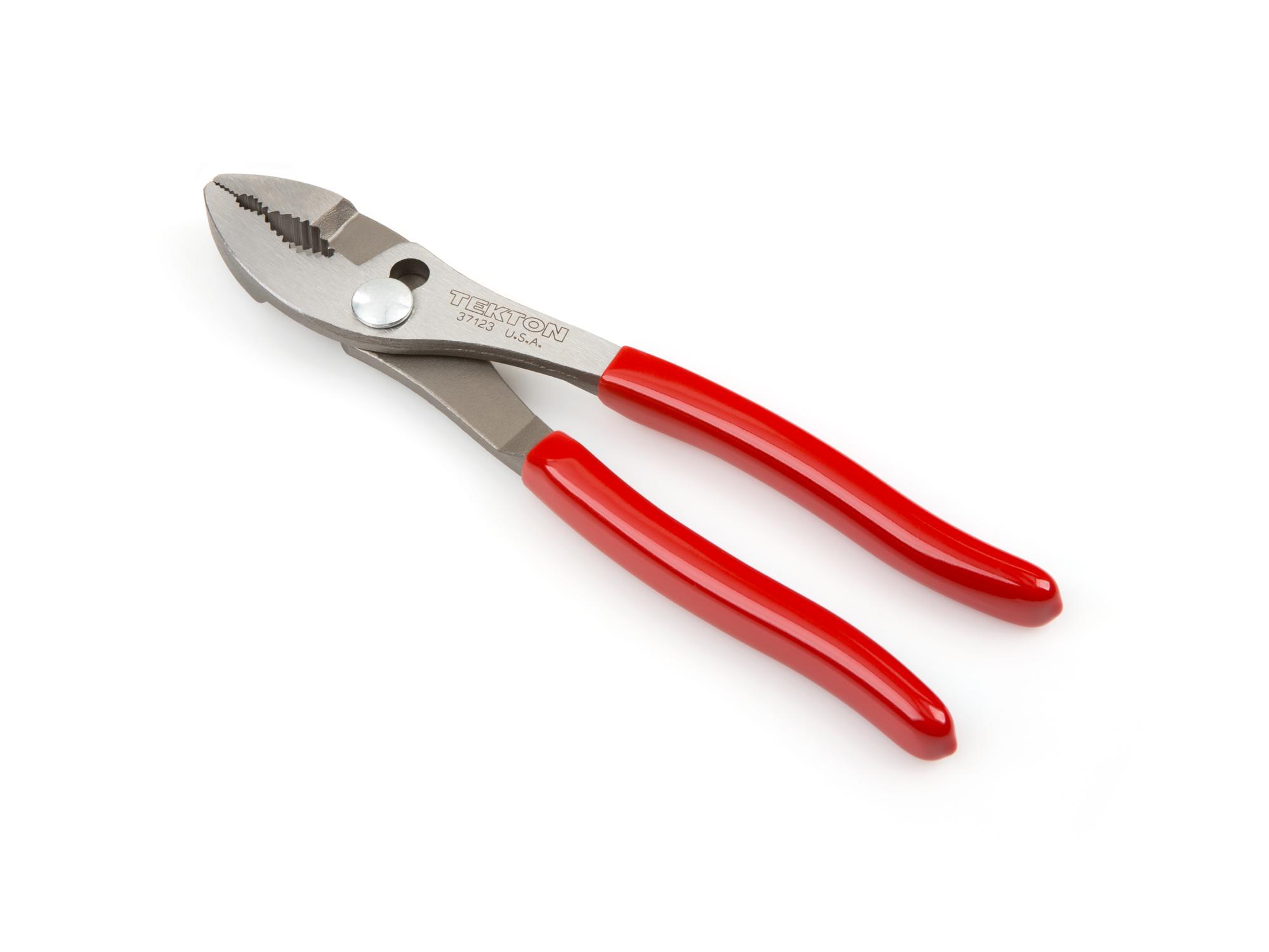Back angle view of Tekton 8 inch gripping pliers. Item #37123