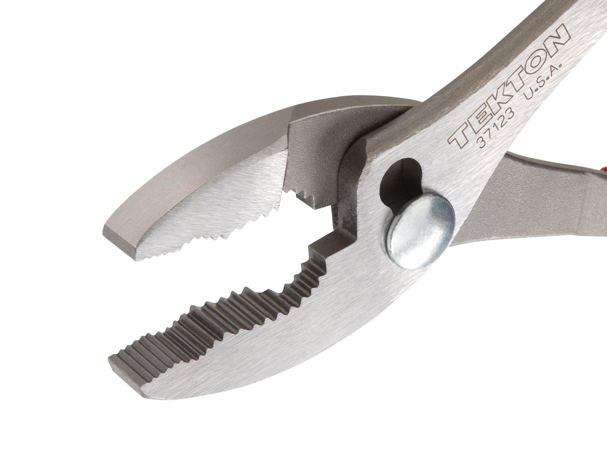 Closeup view of Tekton 8 inch gripping pliers. Item #37123