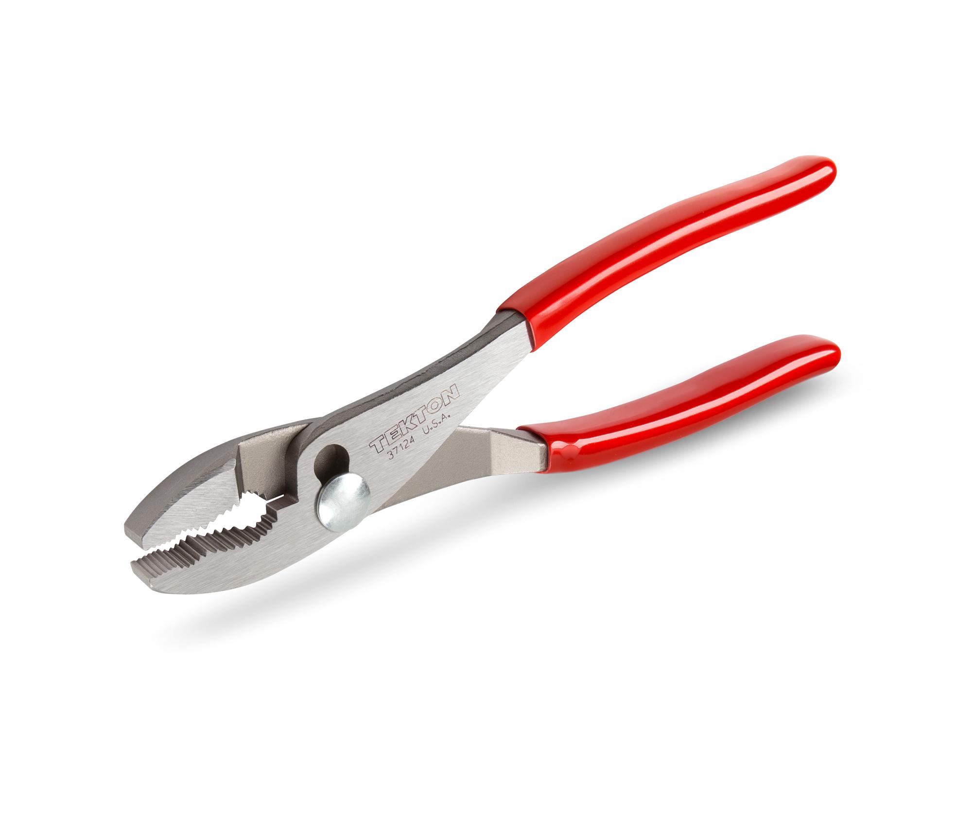 Front-right angle view of Tekton 10 inch gripping pliers. Item #37124