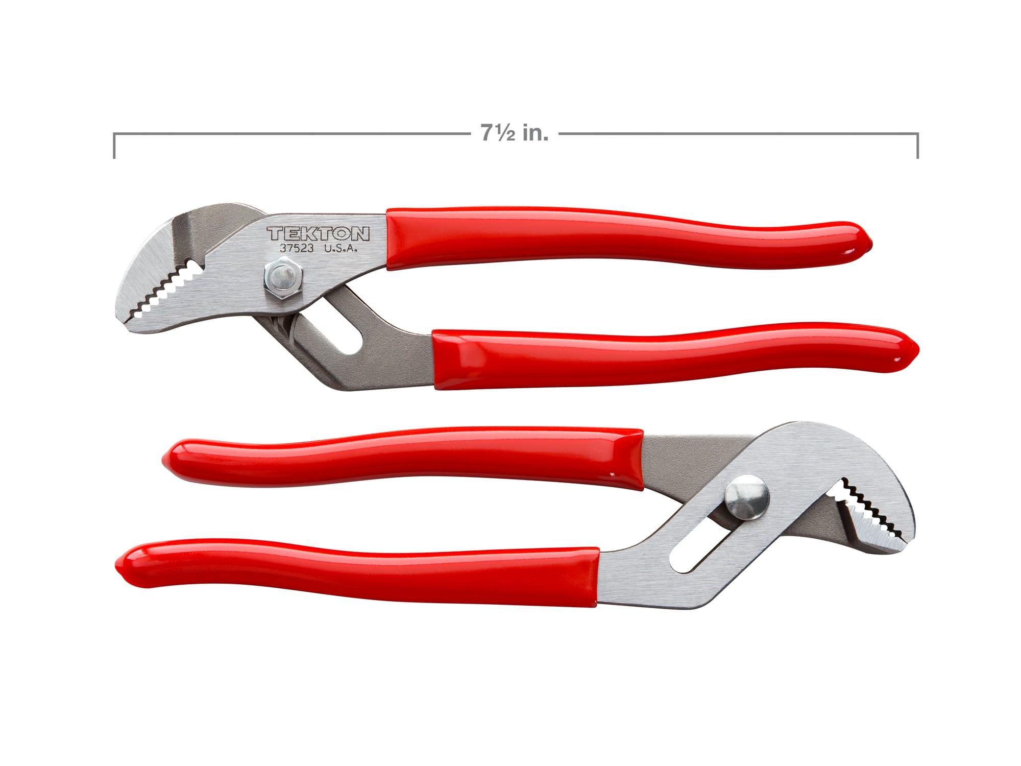Side view of Tekton 7 inch gripping pliers. Item #37523