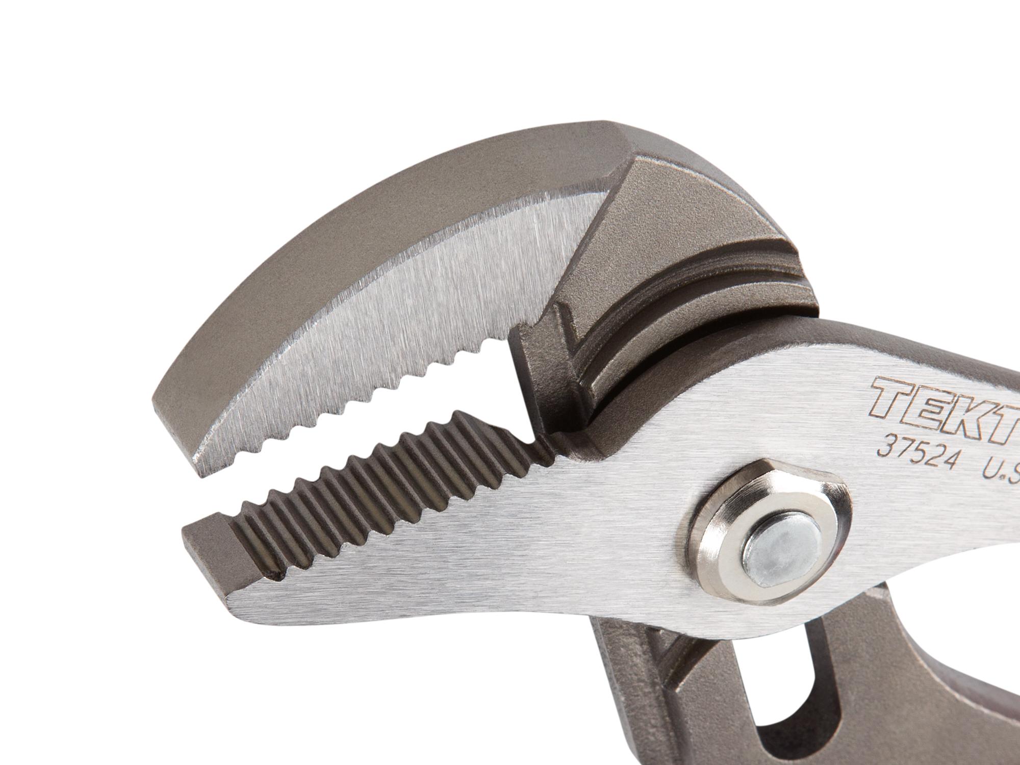 Closeup view of Tekton 10 inch gripping pliers. Item #37524