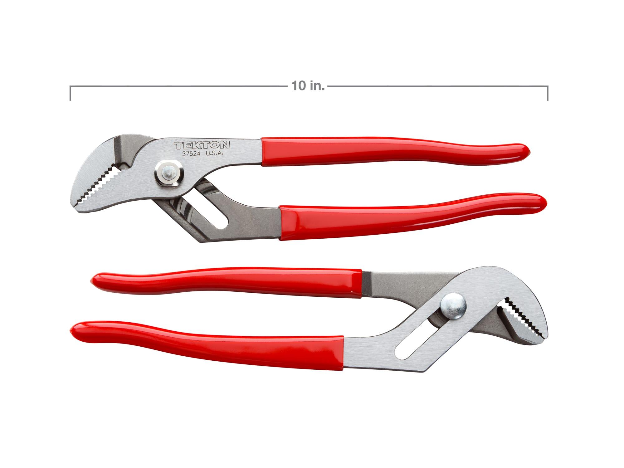 Side view of Tekton 10 inch gripping pliers. Item #37524