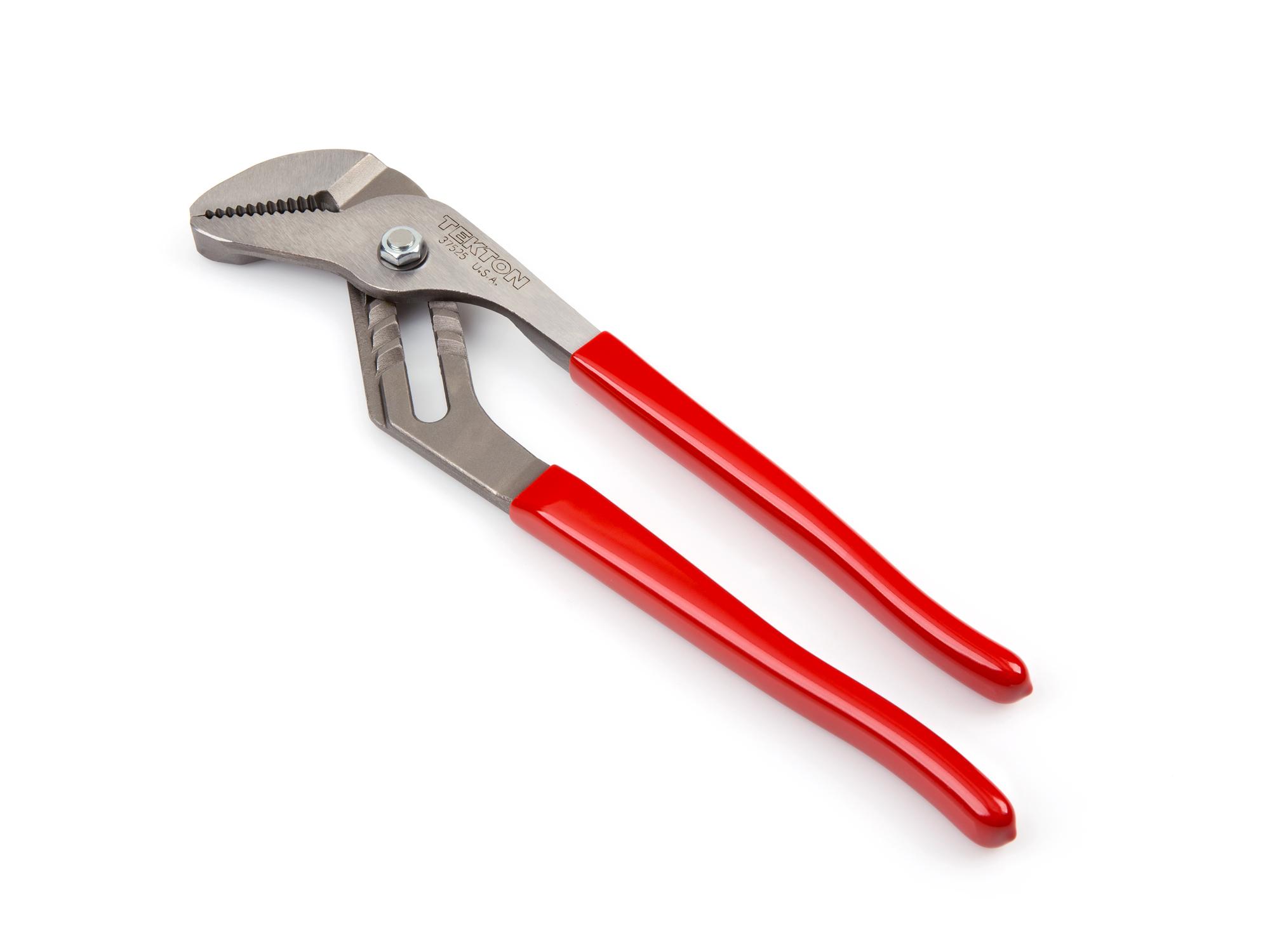 Back angle view of Tekton 13 inch gripping pliers. Item #37525