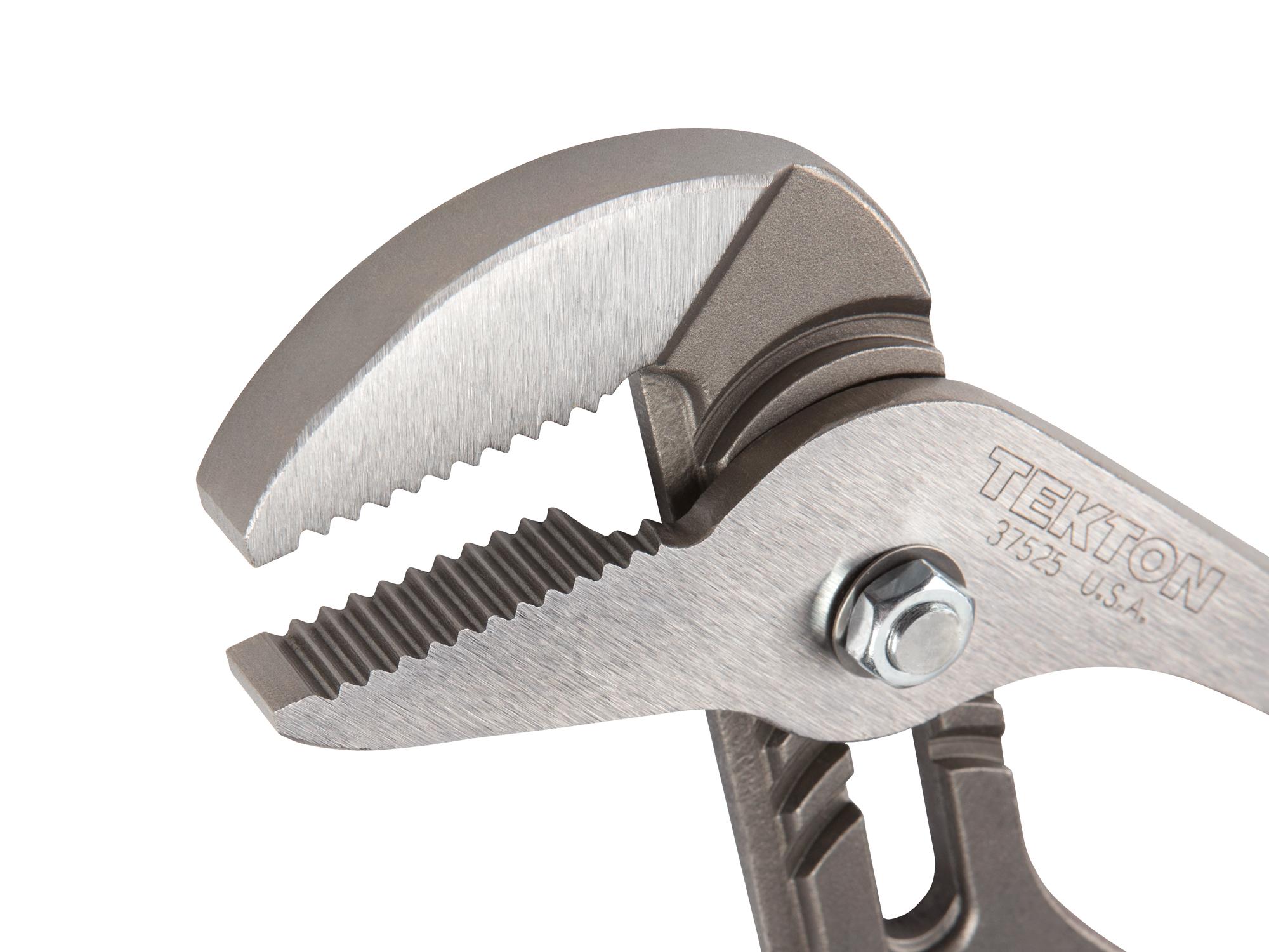 Closeup view of Tekton 13 inch gripping pliers. Item #37525