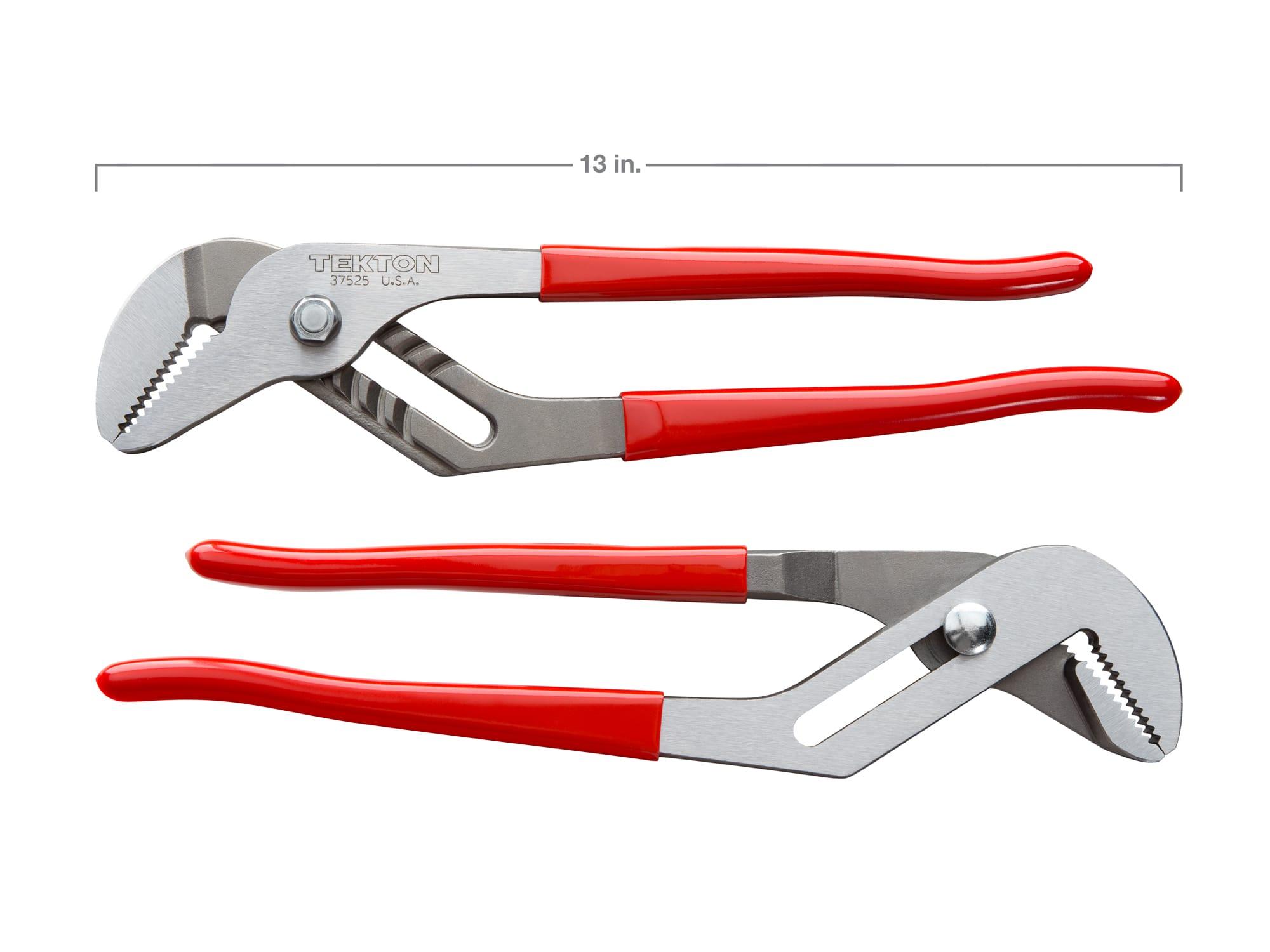 Side view of Tekton 13 inch gripping pliers. Item #37525