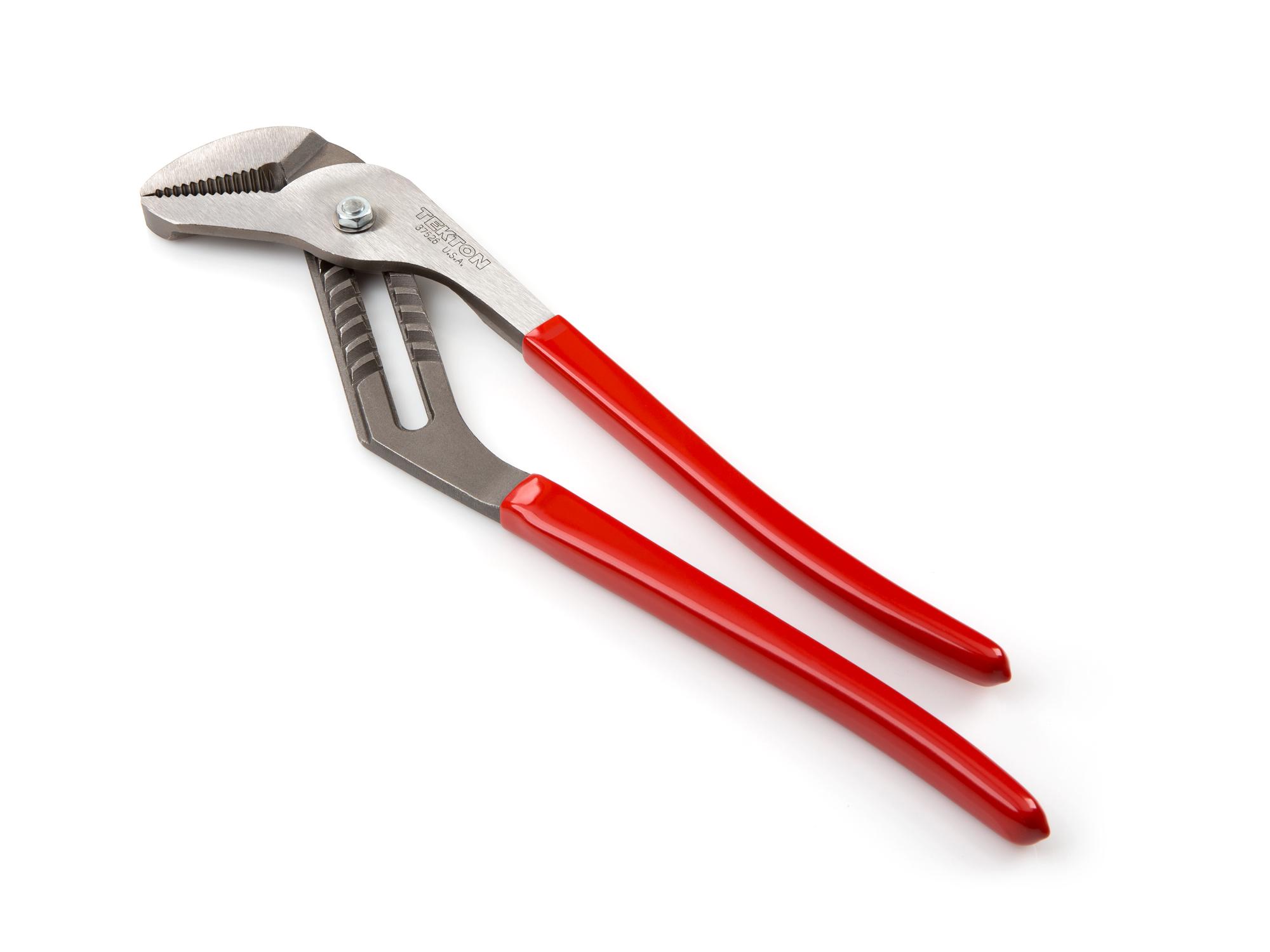 Back angle view of Tekton 16 inch gripping pliers. Item #37526