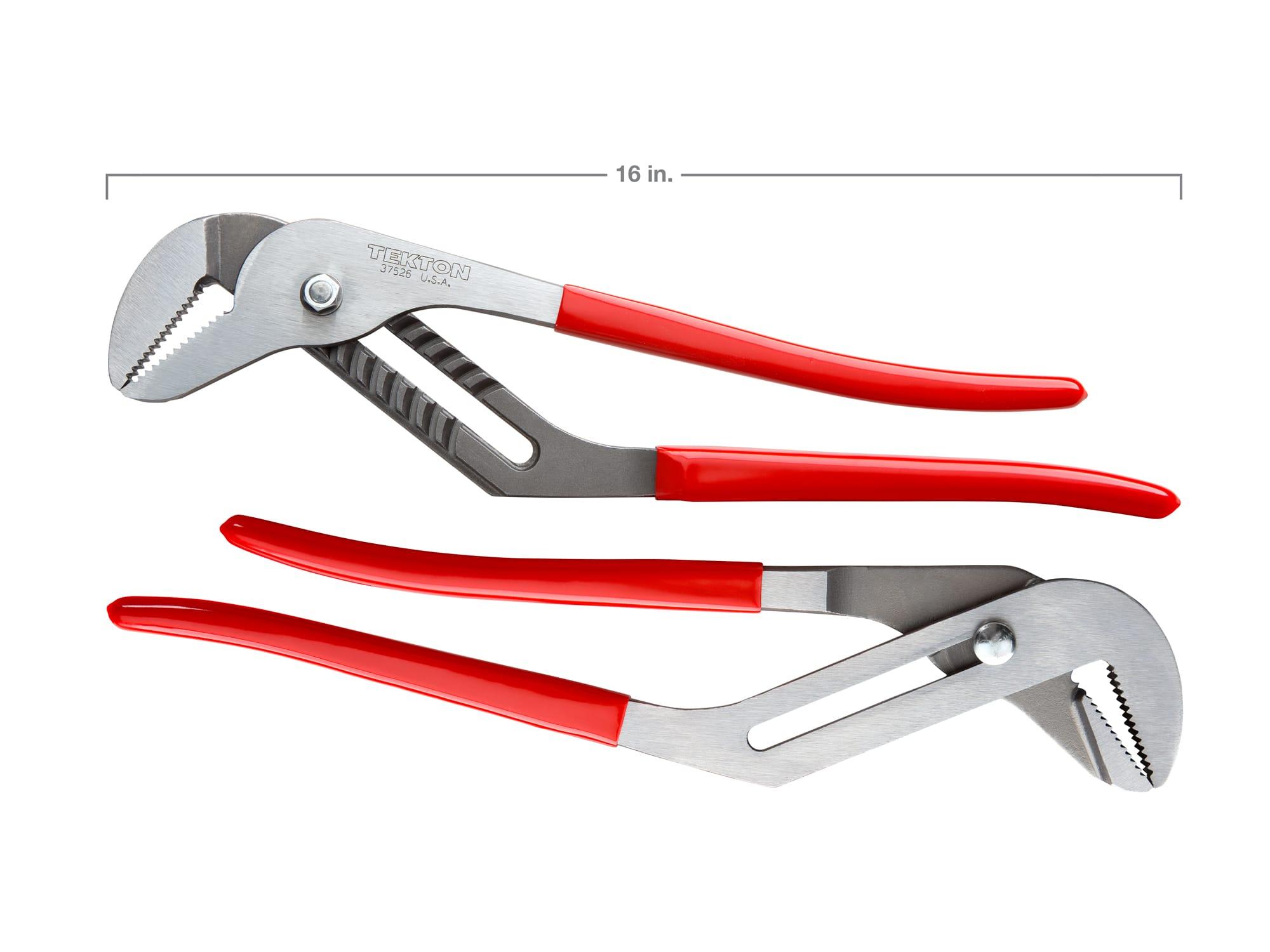Side view of Tekton 16 inch gripping pliers. Item #37526