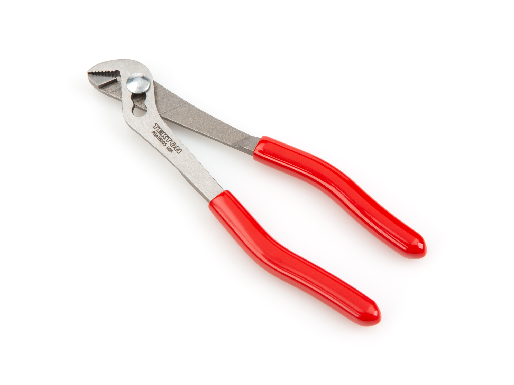 5 inch angle nose slip joint pliers. Pocket-size for tight spots. Sharp, angled teeth offer a sure bite. Adjusts to three positions. PGA16005.