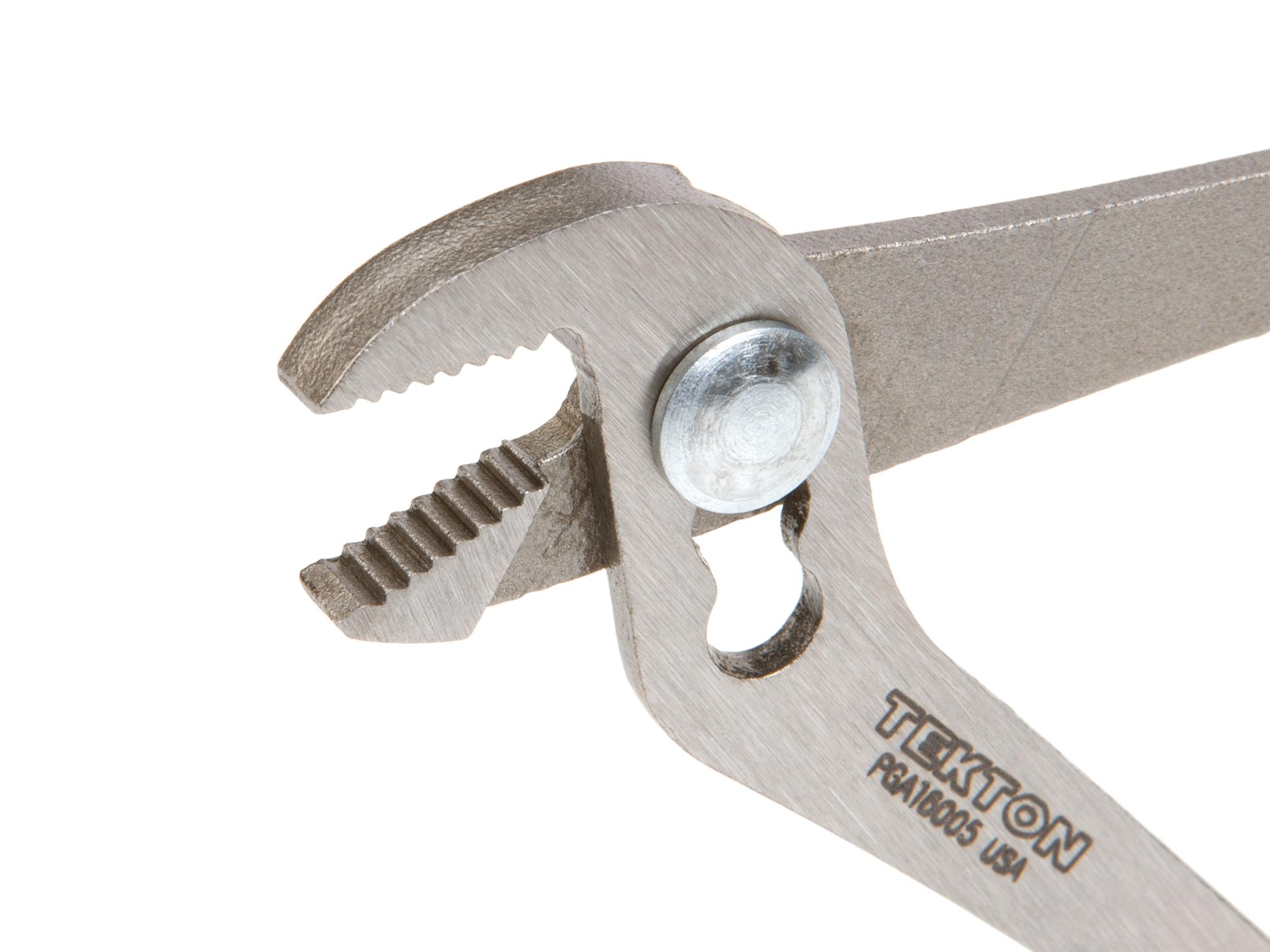 Closeup view of Tekton 5 inch gripping pliers. Item #PGA16005