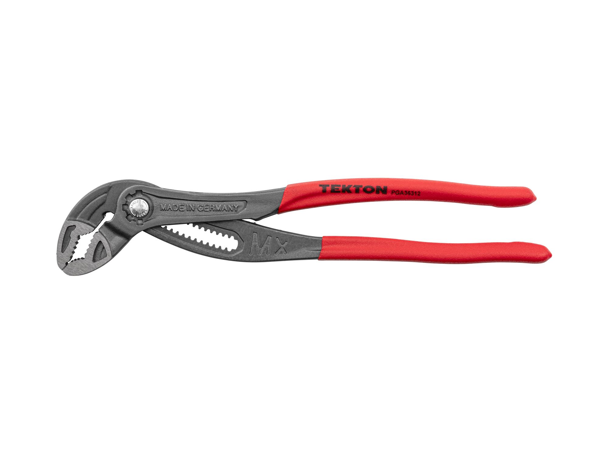 Front view of Tekton 12 inch gripping pliers. Item #PGA36312