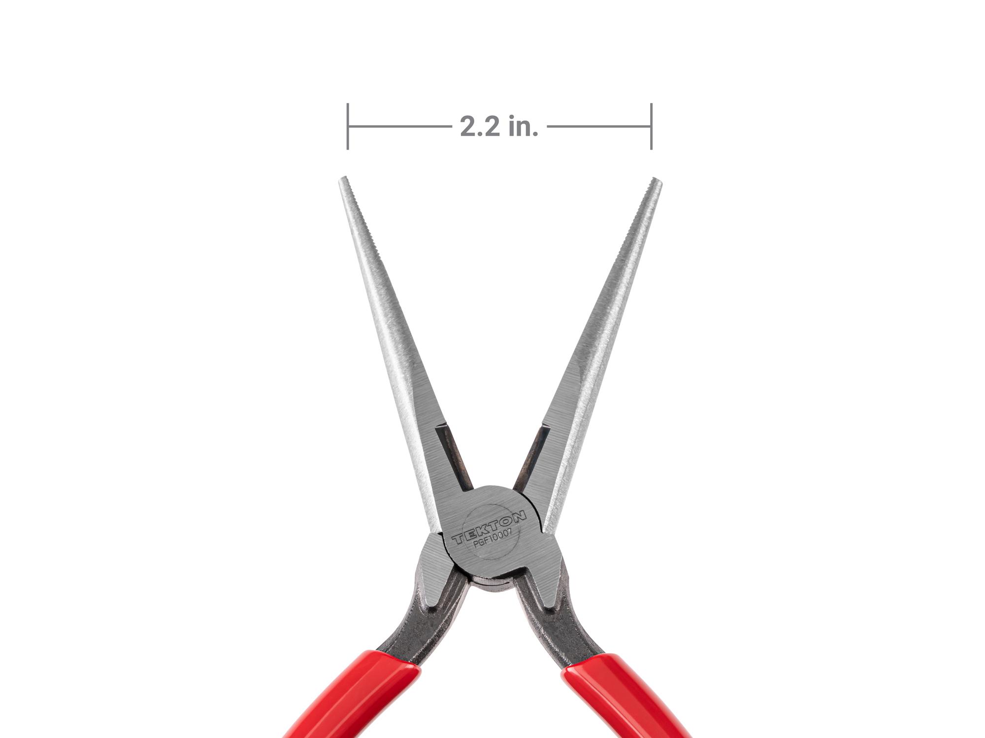 TEKTON 7 Inch Serrated Jaw Long Nose Pliers