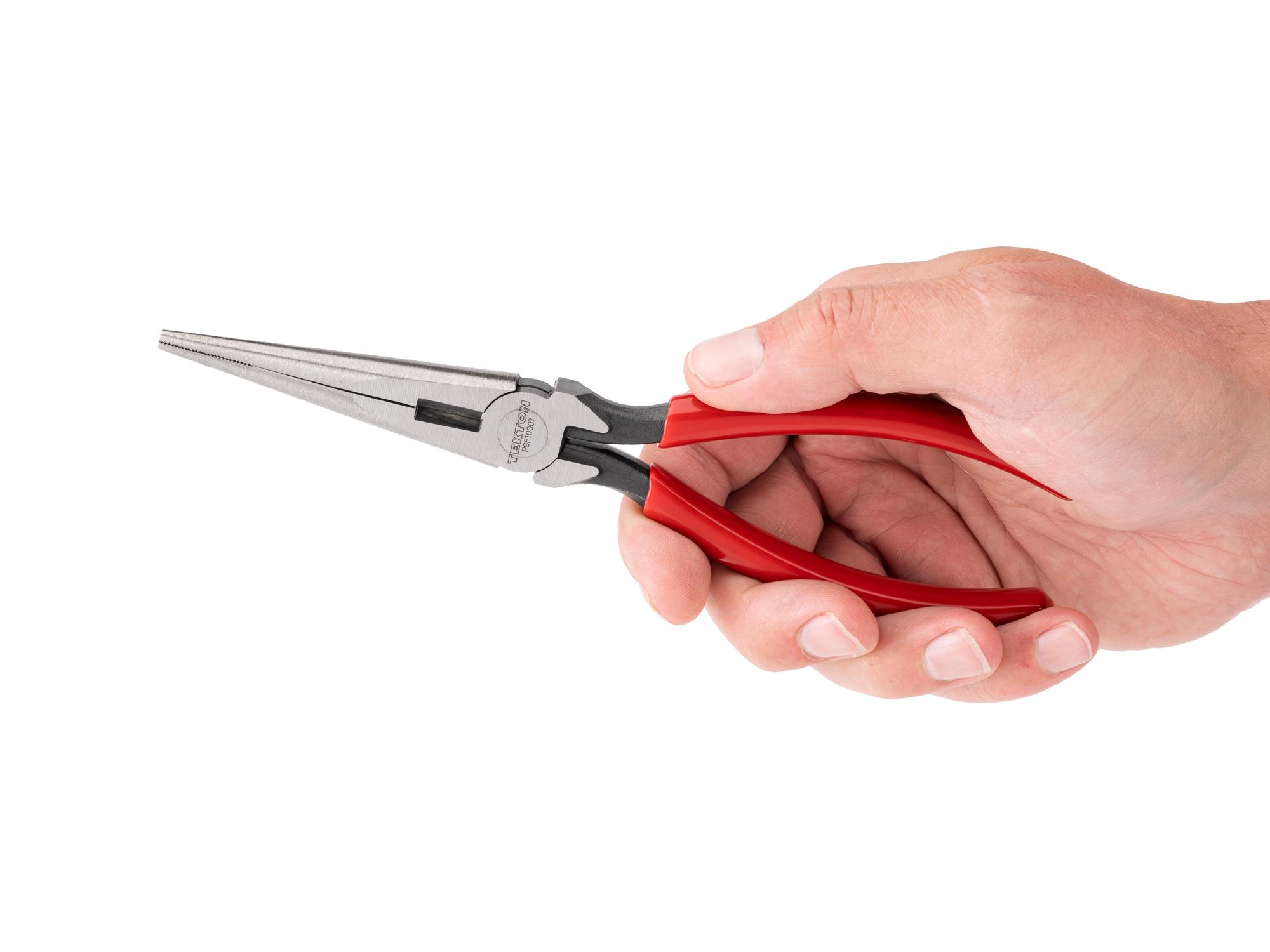 TEKTON 7 Inch Serrated Jaw Long Nose Pliers