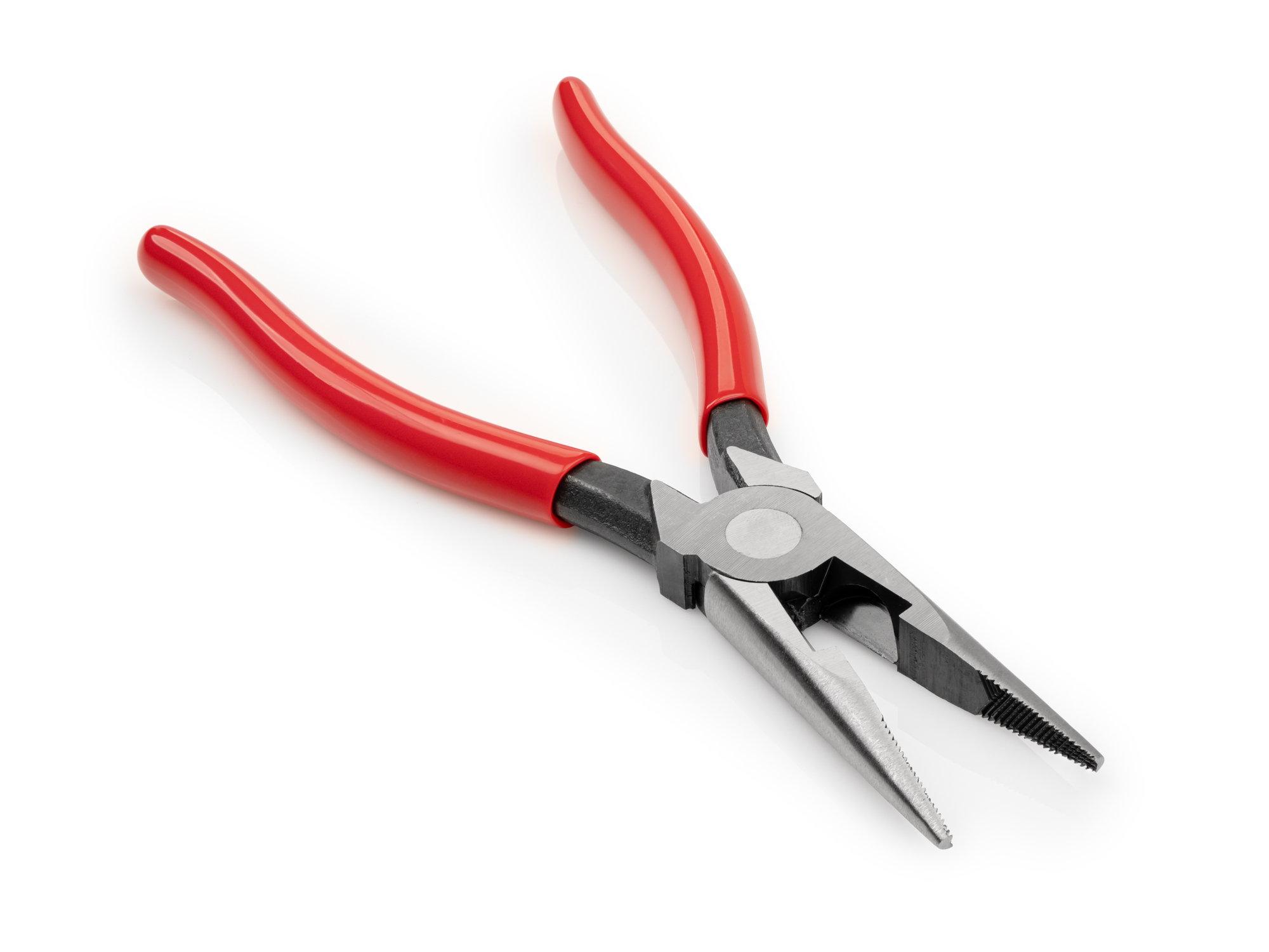 8 inch long nose pliers. Stout and strong. Thick jaws with fine tip with crosscut teeth. Induction-hardened side cutter for soft wire up to 6 AWG. PGF10008.