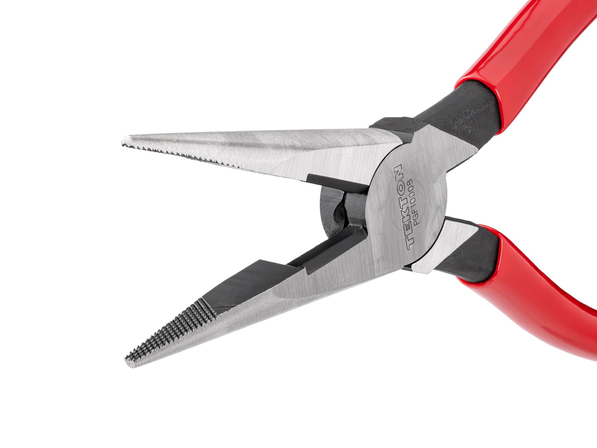 TEKTON 8 Inch Serrated Jaw Long Nose Pliers