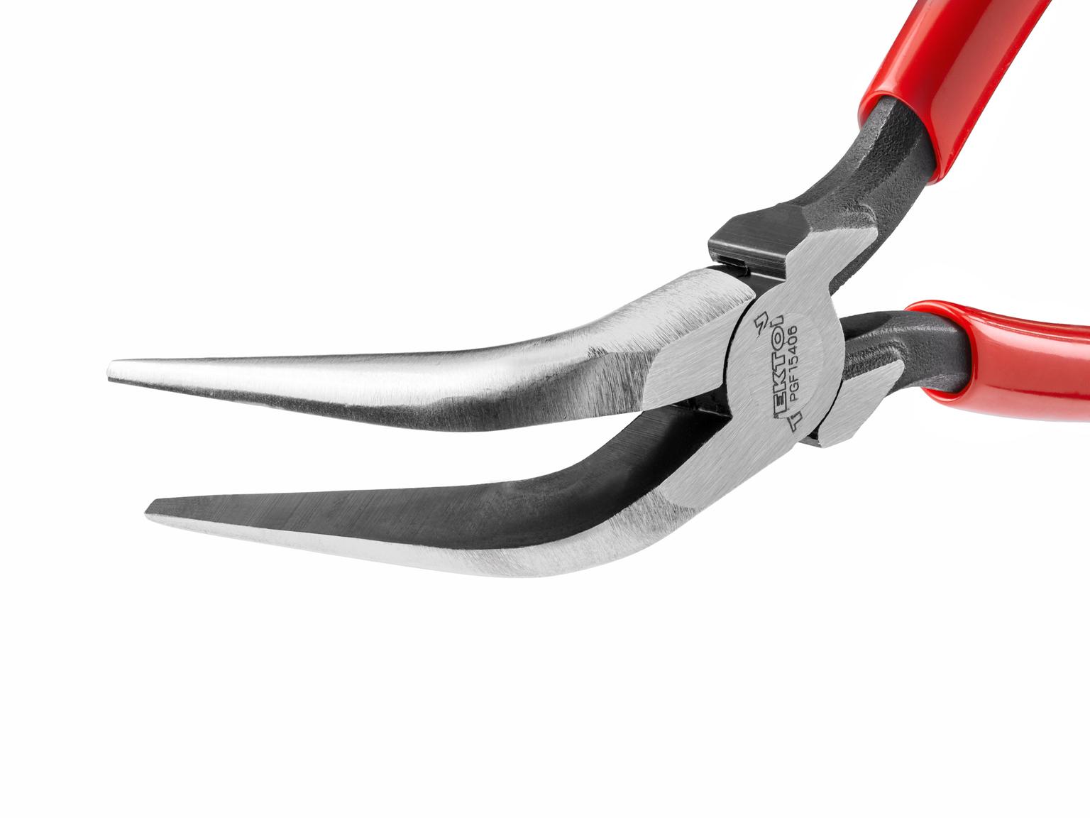 TEKTON 6 Inch 70-Degree Bent Smooth Jaw Long Nose Pliers