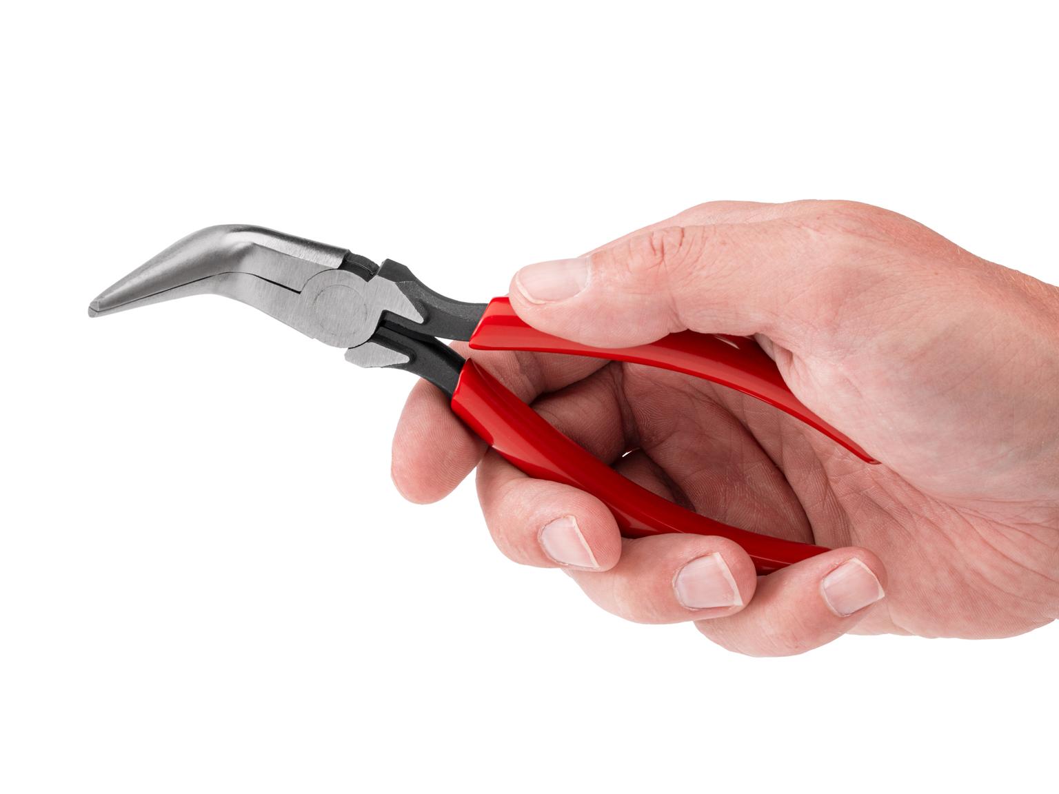 TEKTON 6 Inch 70-Degree Bent Smooth Jaw Long Nose Pliers