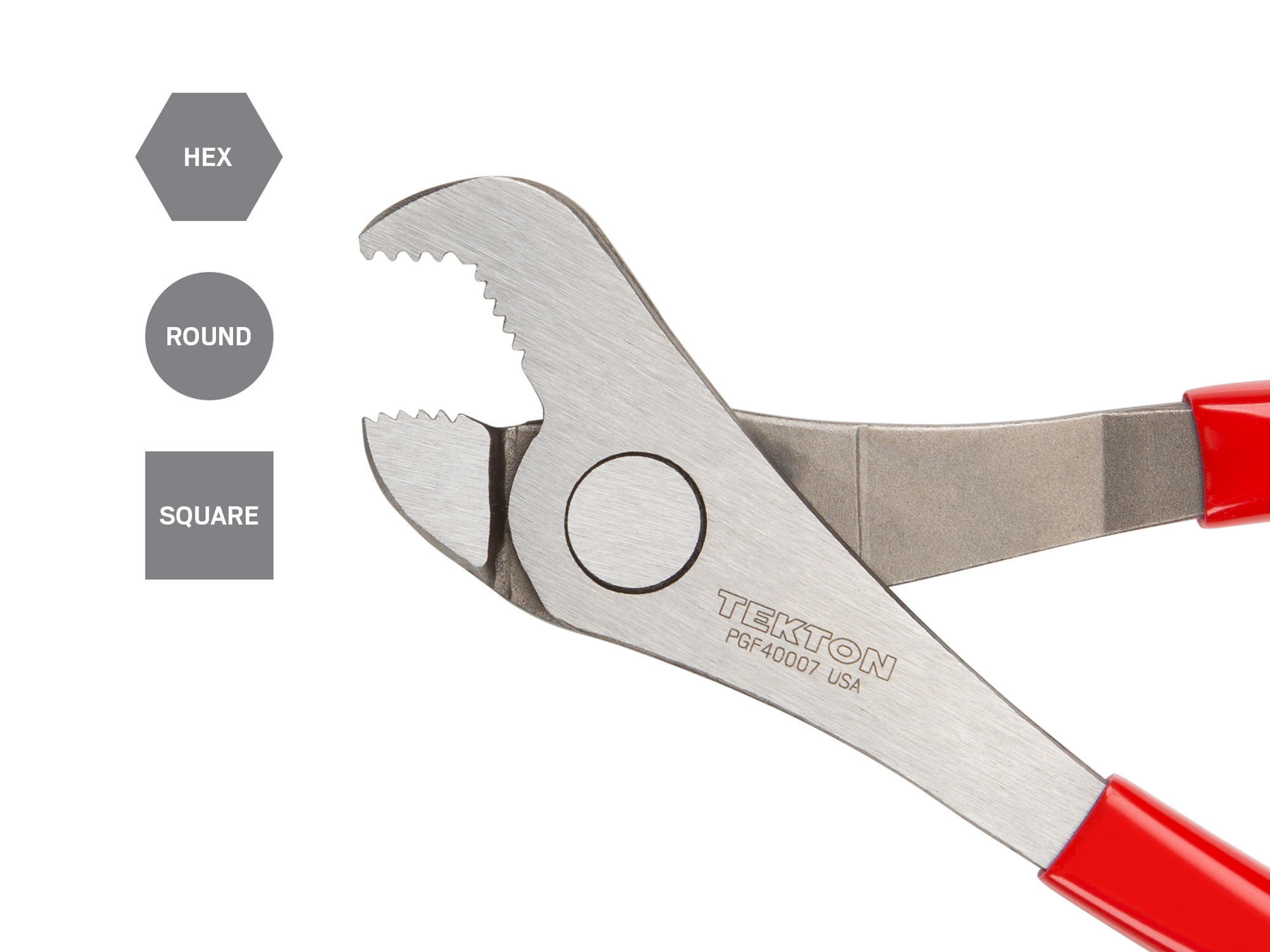 7-3/4 inch nut jaw pliers. Get a sure grip on rounded-off fasteners and small diameter pipes. Unique, high-leverage parrot jaw design. Made in USA. PGF40007.