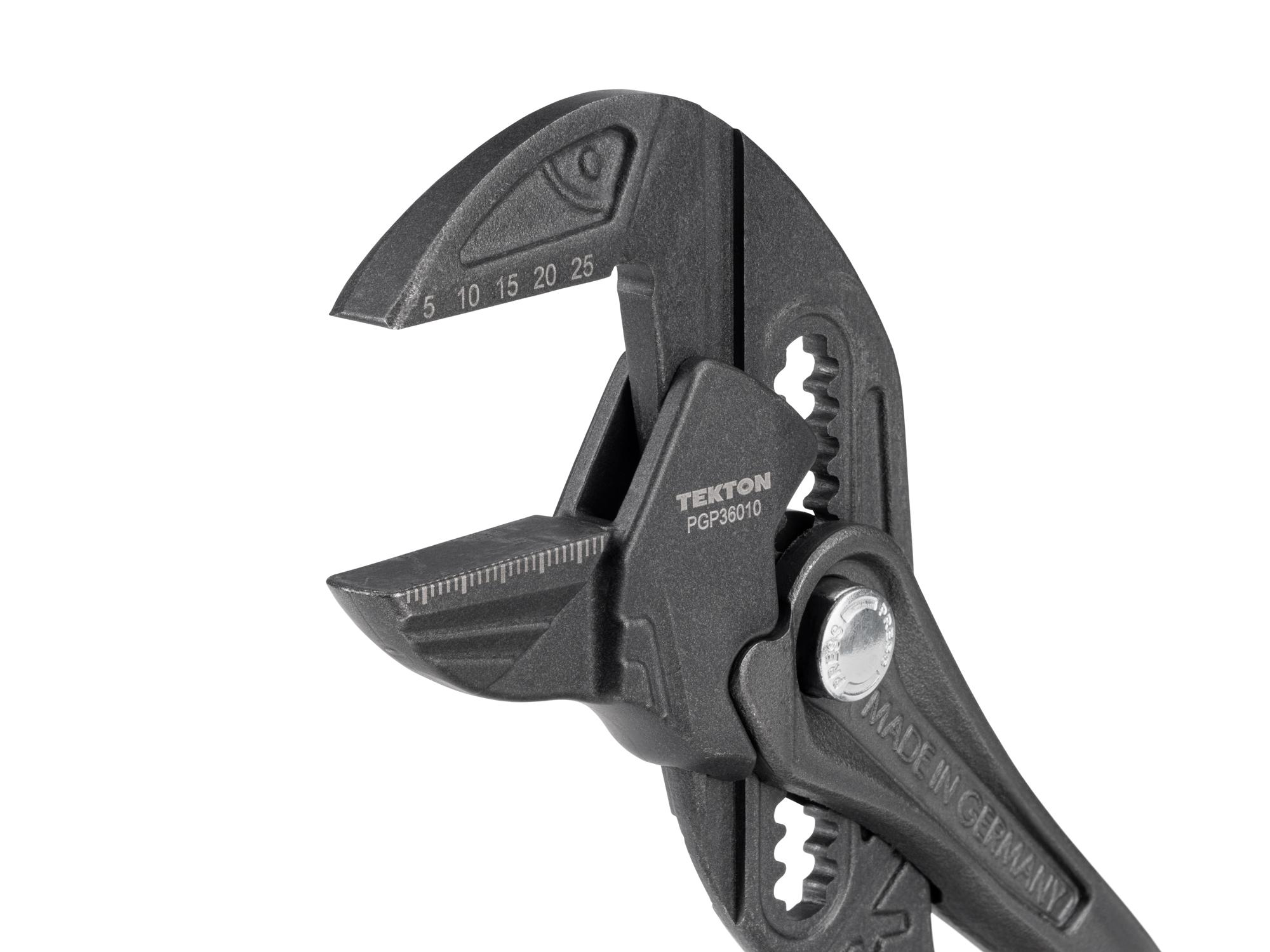 Closeup view of Tekton standard gripping pliers. Item #PGP36010