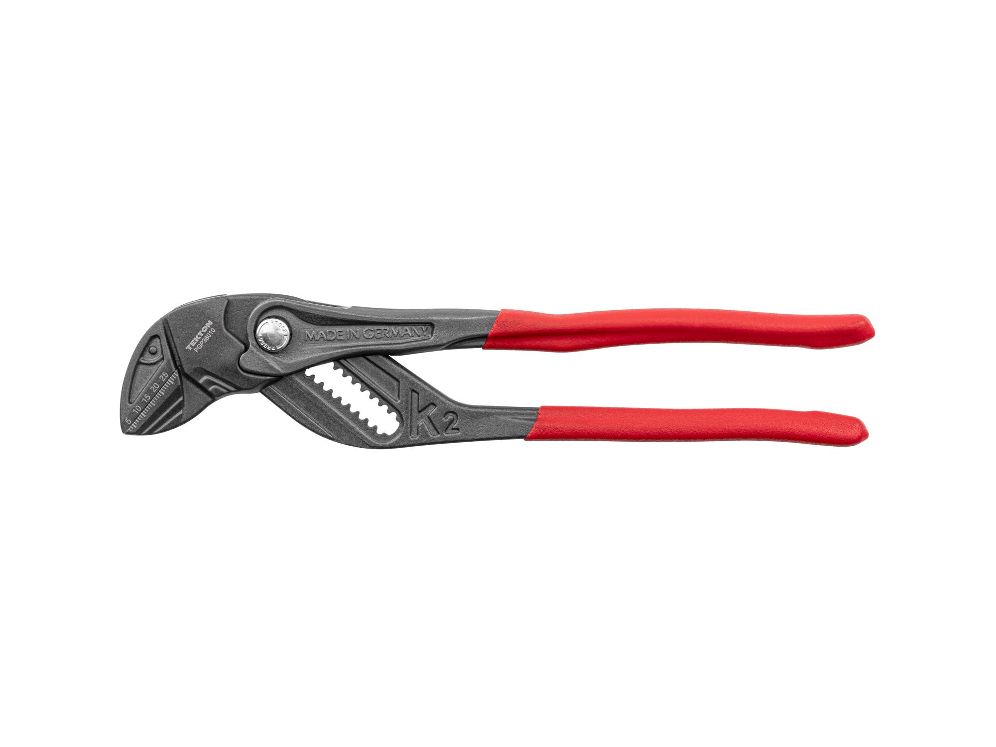 Front view of Tekton standard gripping pliers. Item #PGP36010