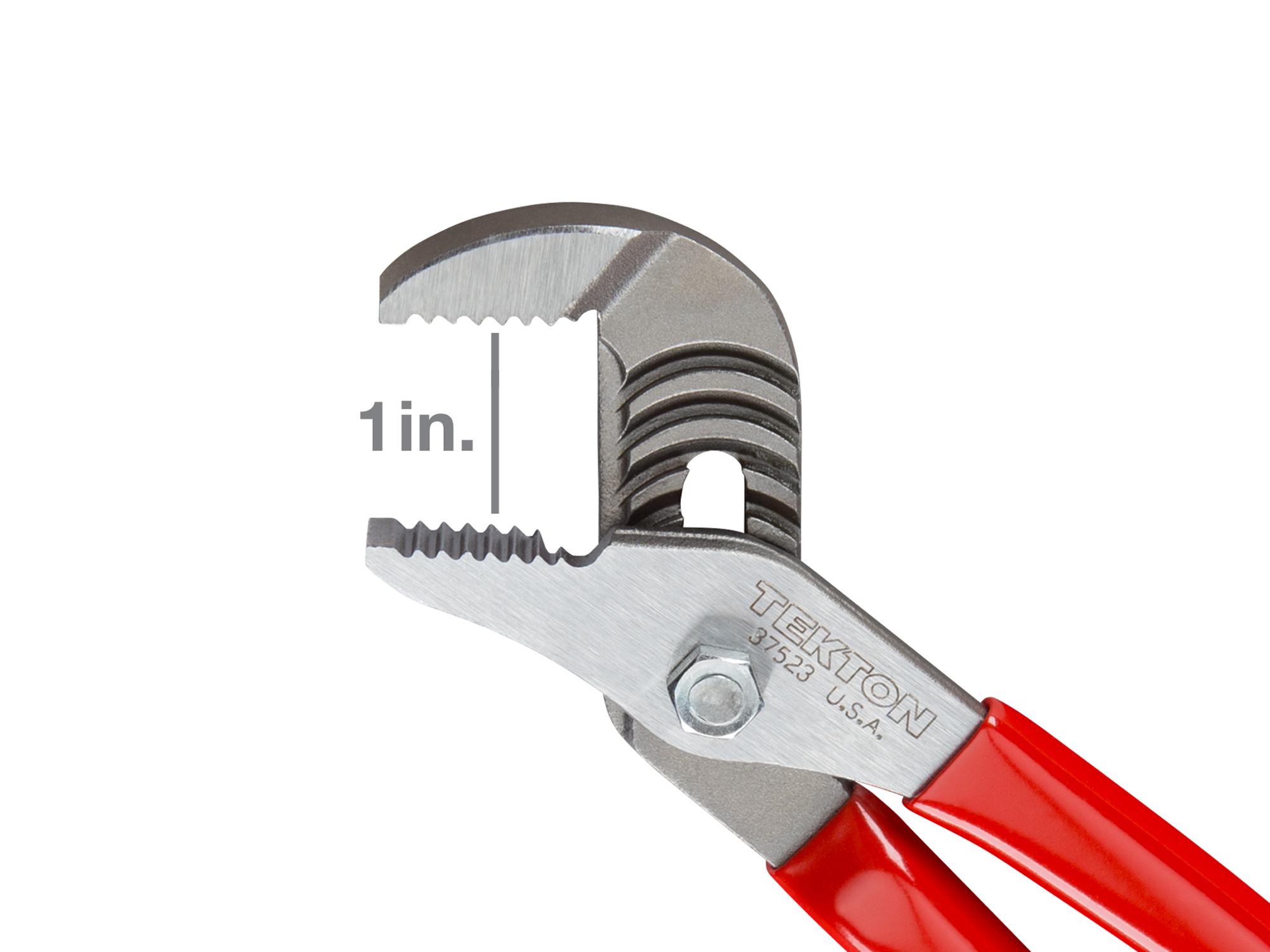 Closeup view of Tekton gripping pliers set. Item #90394