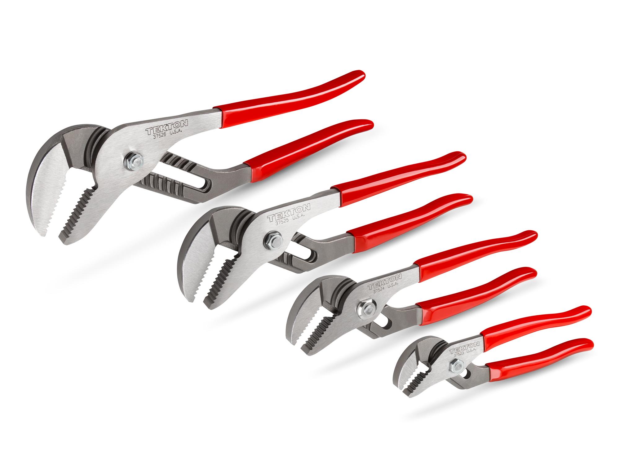 Front-right angle view of Tekton gripping pliers set. Item #90395