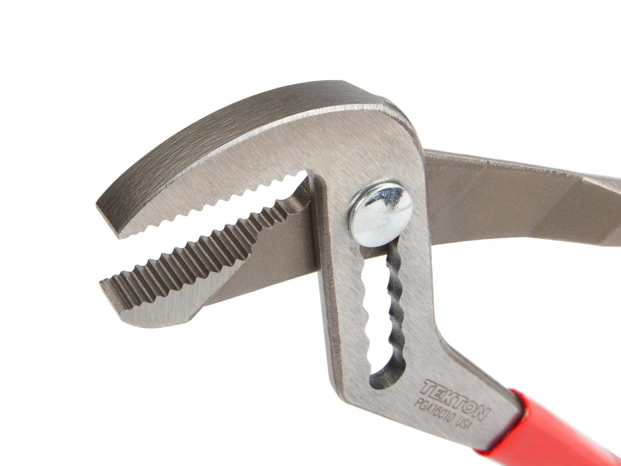 Closeup view of Tekton gripping pliers set. Item #PGA16103