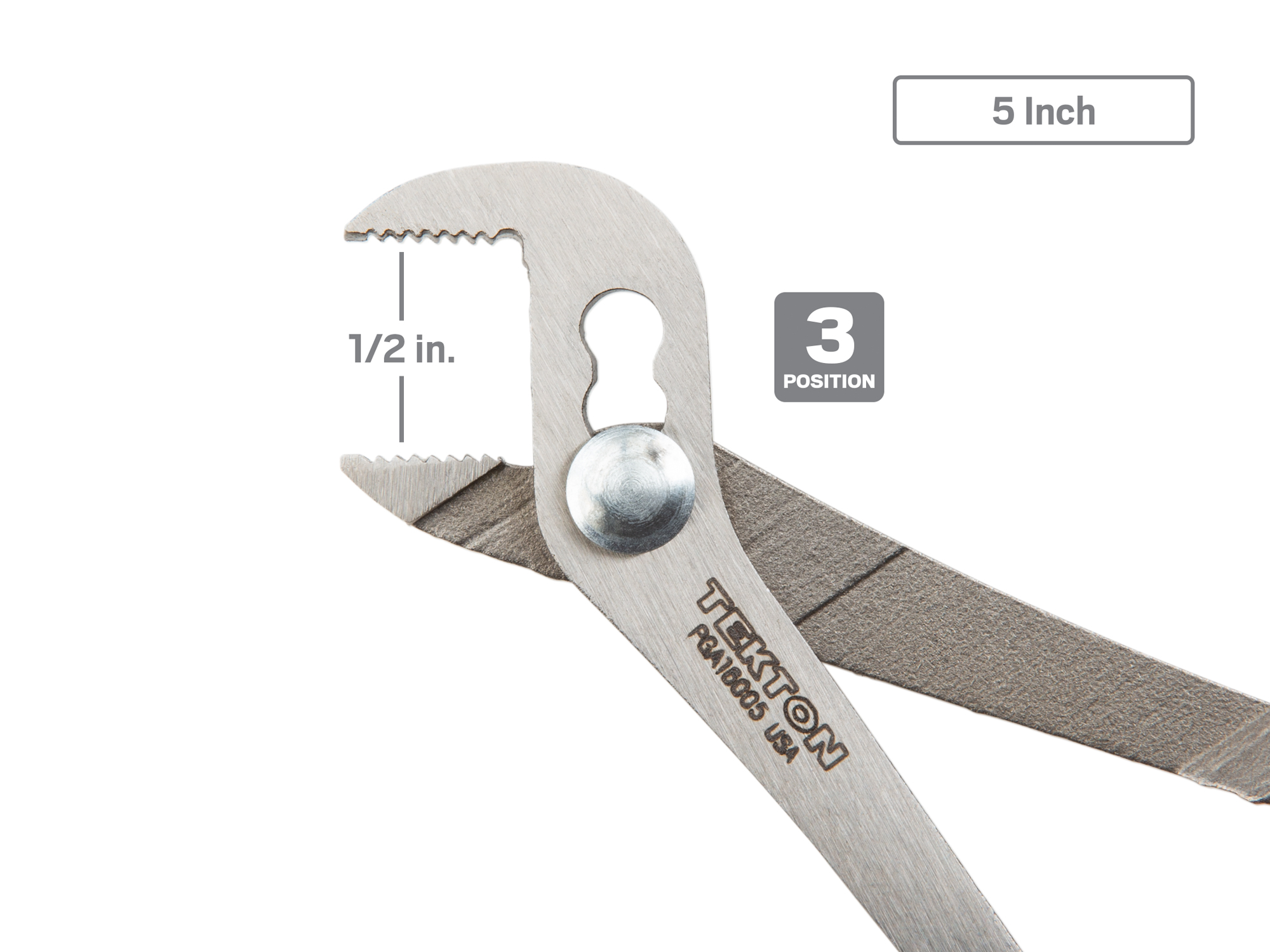 Includes: 5, 7, and 10 inch angle nose slip joint pliers. Angled teeth offer a bite like a pipe wrench. Slip joint adjusts to multiple positions. PGA16103.