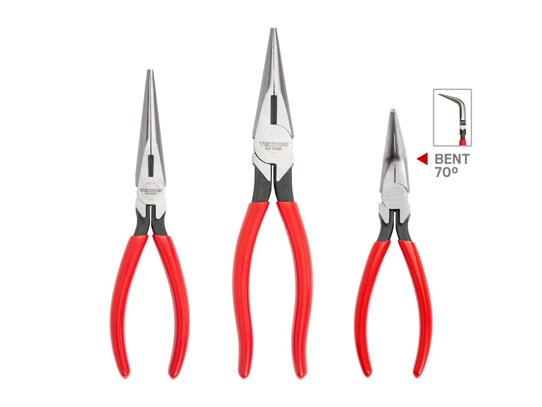 Long Nose Pliers Set, 3-Piece (7, 8, 6 in. 70-Degree)