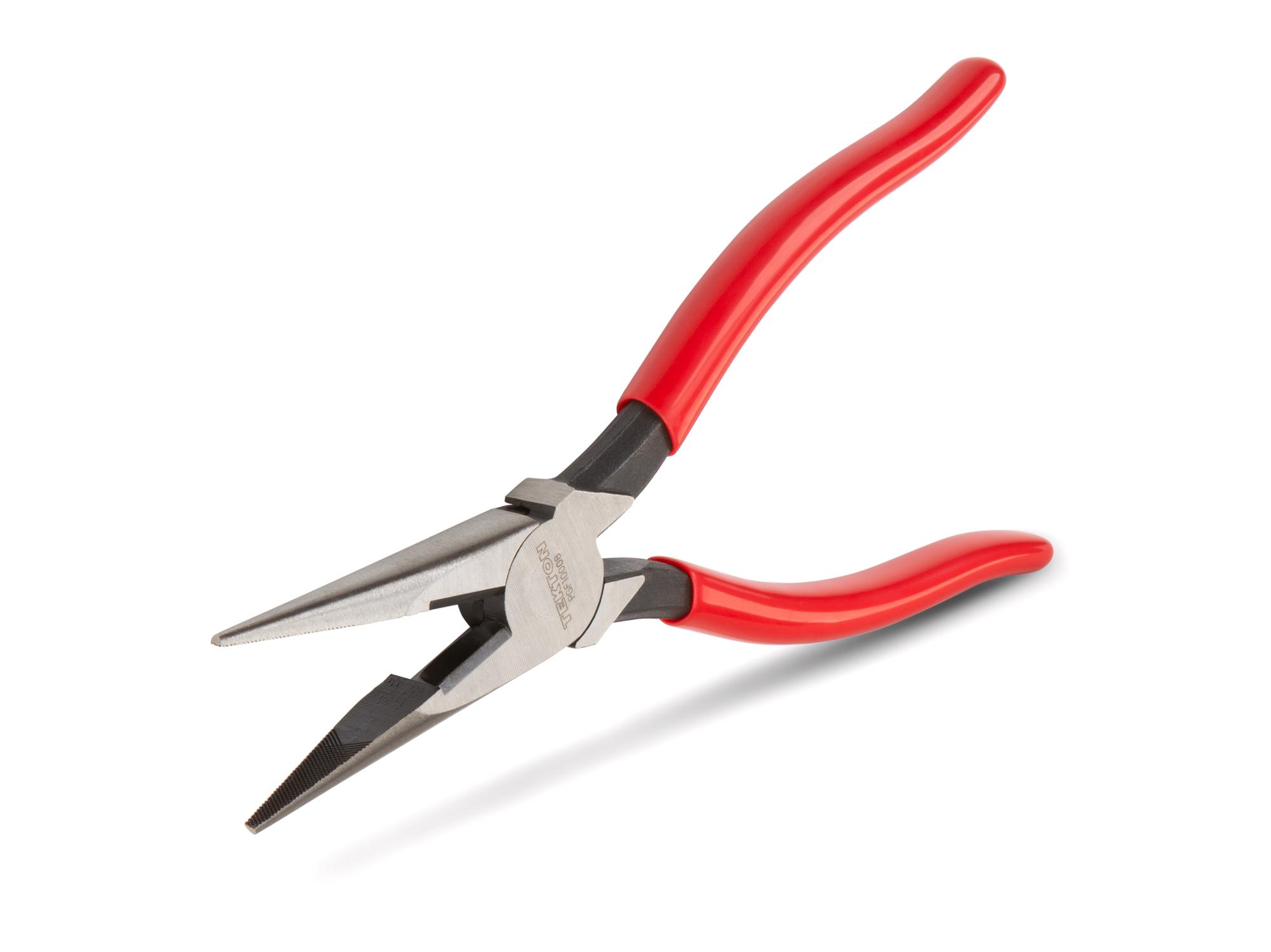 Front-right angle view of Tekton 8 inch gripping pliers. Item #X13